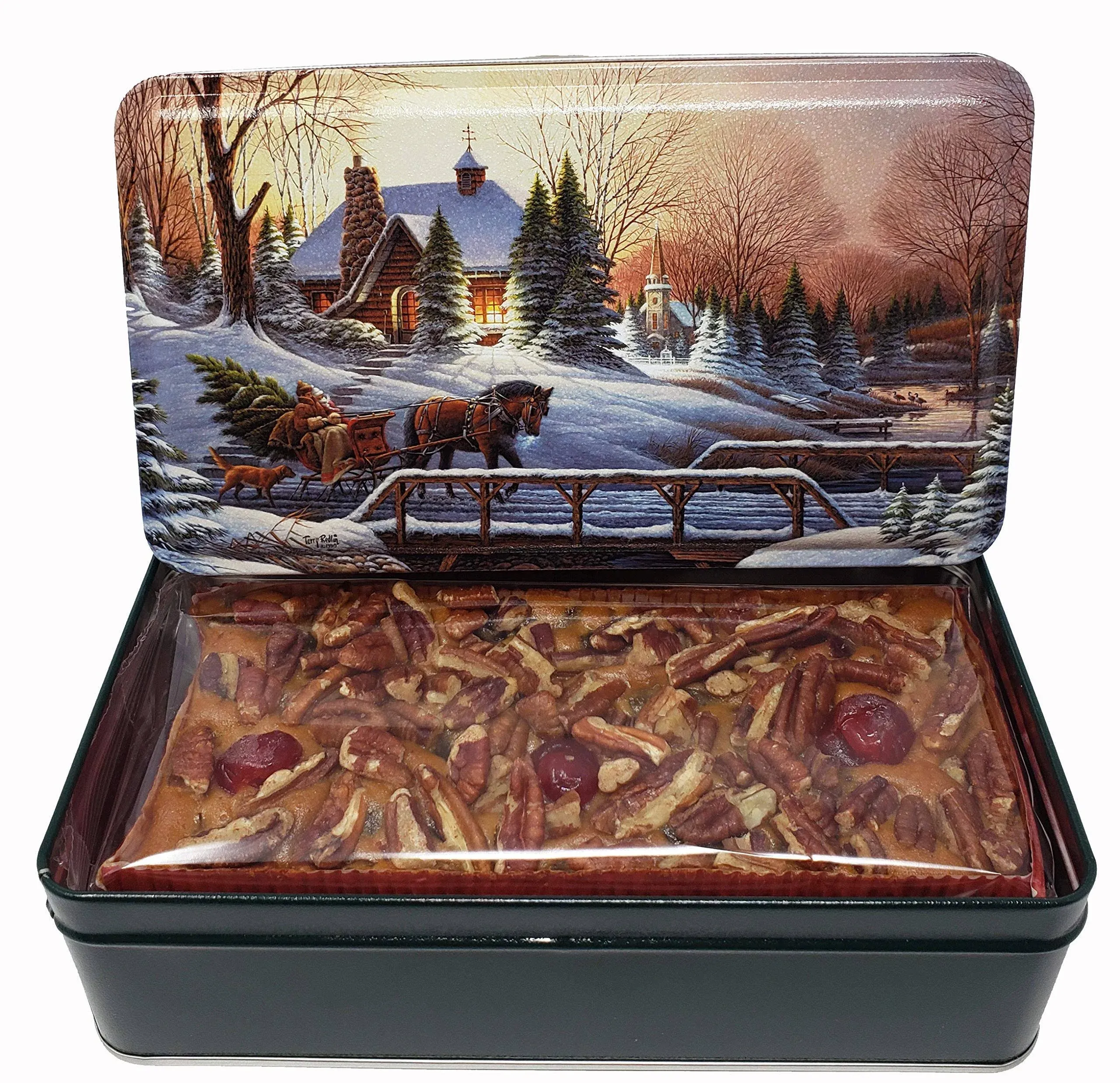 Jane Parker Fruitcake Classic Light Fruit Cake 1 pound (16 Ounce) Loaf in a Collectible Holiday Tin-Holiday Cake-Christmas Cake-The Best Fruitcake You Can Buy