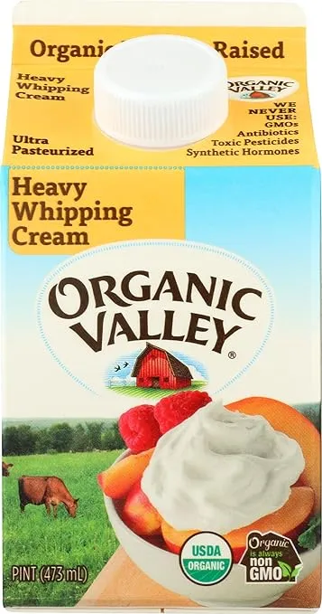 Organic Valley, Organic Heavy Whipping Cream, Refrigerated Pint, 16 fl oz