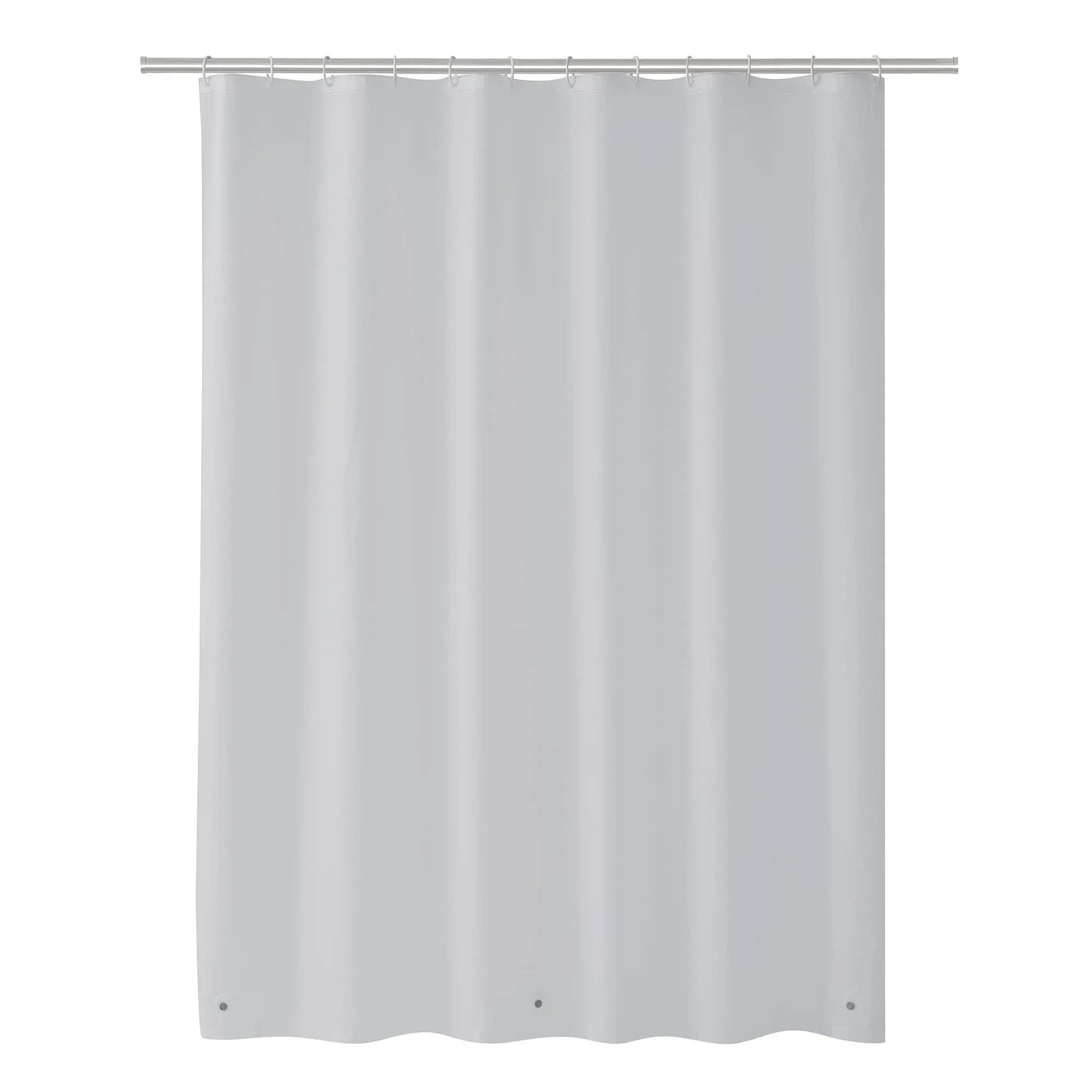 Clorox Treated Grey Shower Curtain Liner 70"x72" with Weighted Magnetic Hem, Lightweight Waterproof PEVA for Bathroom Tubs and Stall, Machine Washable