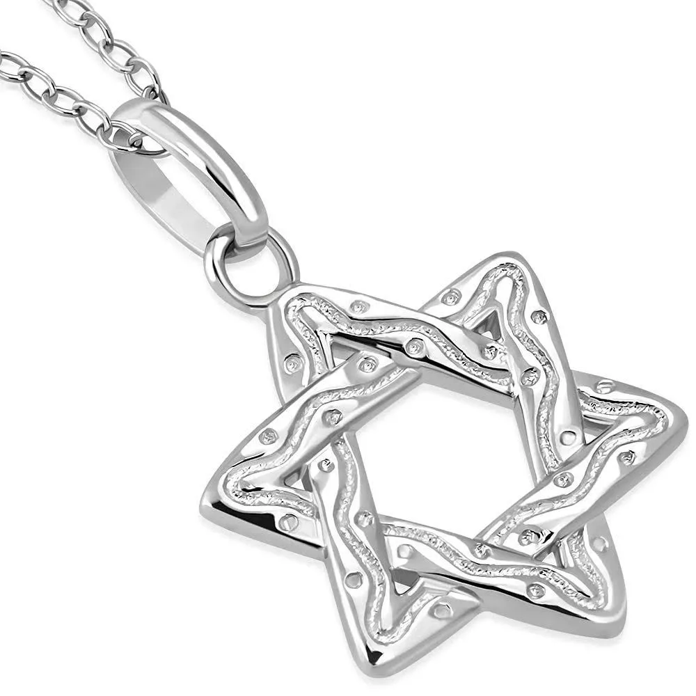 925 Sterling Silver Classic Jewish Star of David Small Pendant Necklace Women's