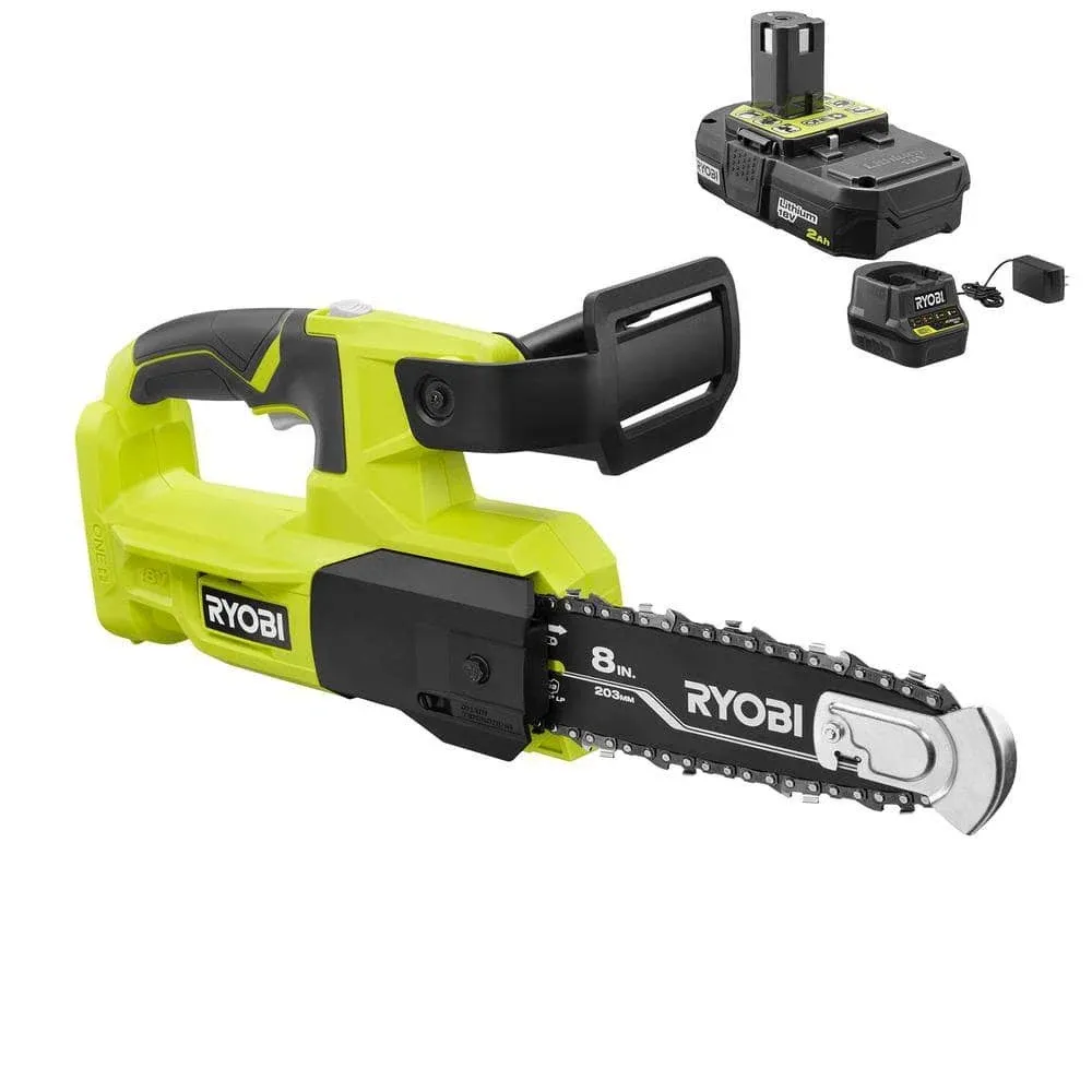 Ryobi P5453 8inch Pruning Chainsaw with 2.0 Ah Battery and Charger Kit