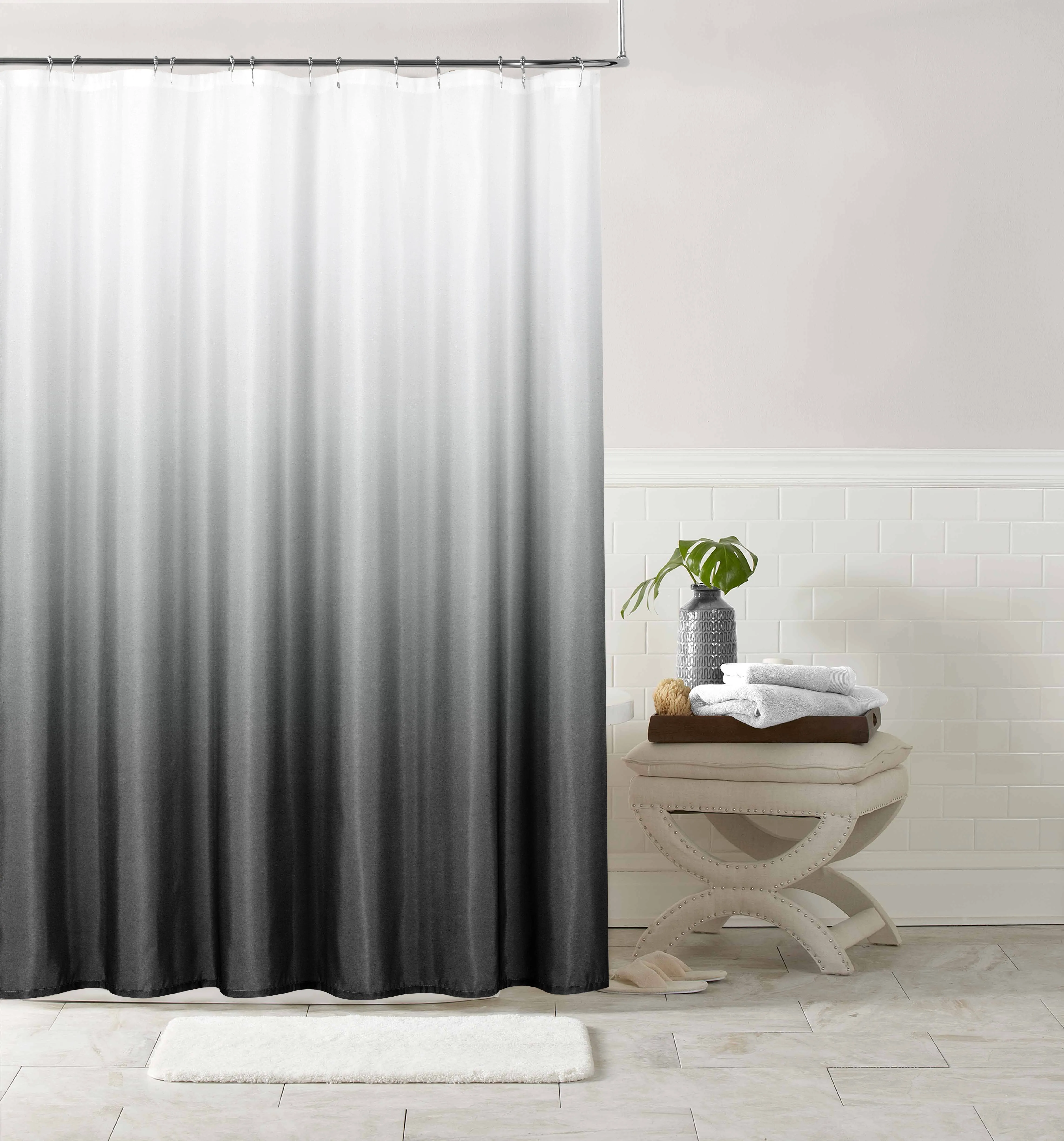 Dainty Home Shades Ombre Shower Curtain, 72" x 70" - Black