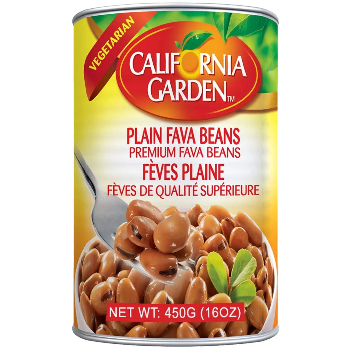 California Garden - Premium Fava Beans Plain (6 Pack) 16oz x 6