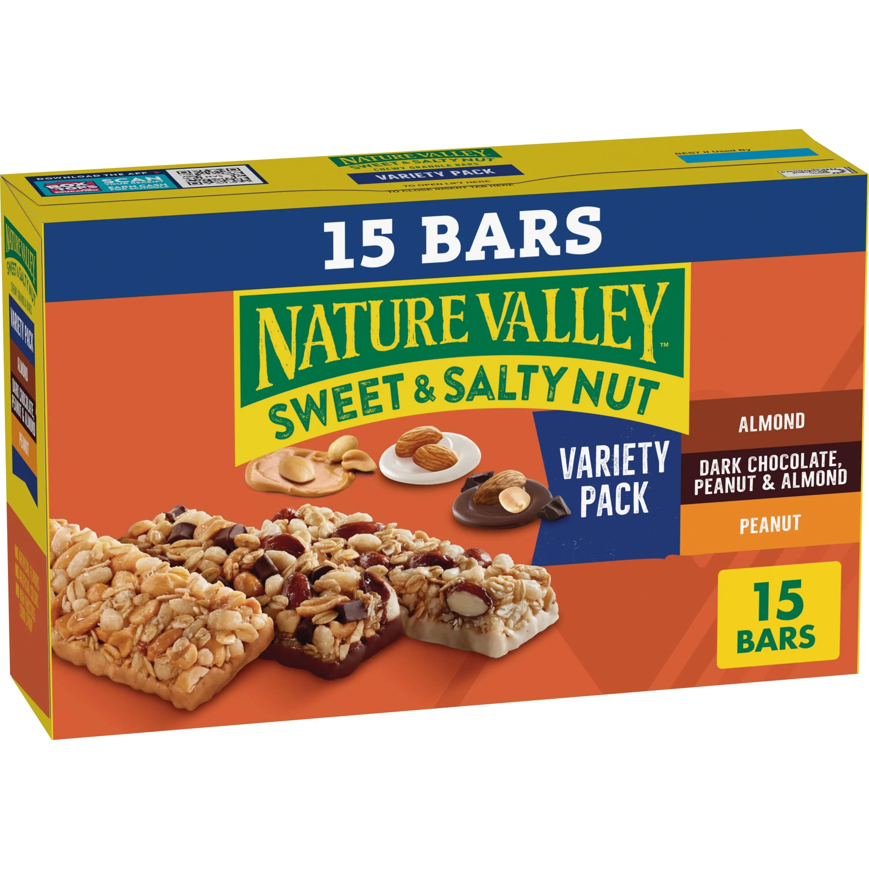 Nature Valley Granola Bars, Sweet and Salty Nut, Variety Pack, 15 ct