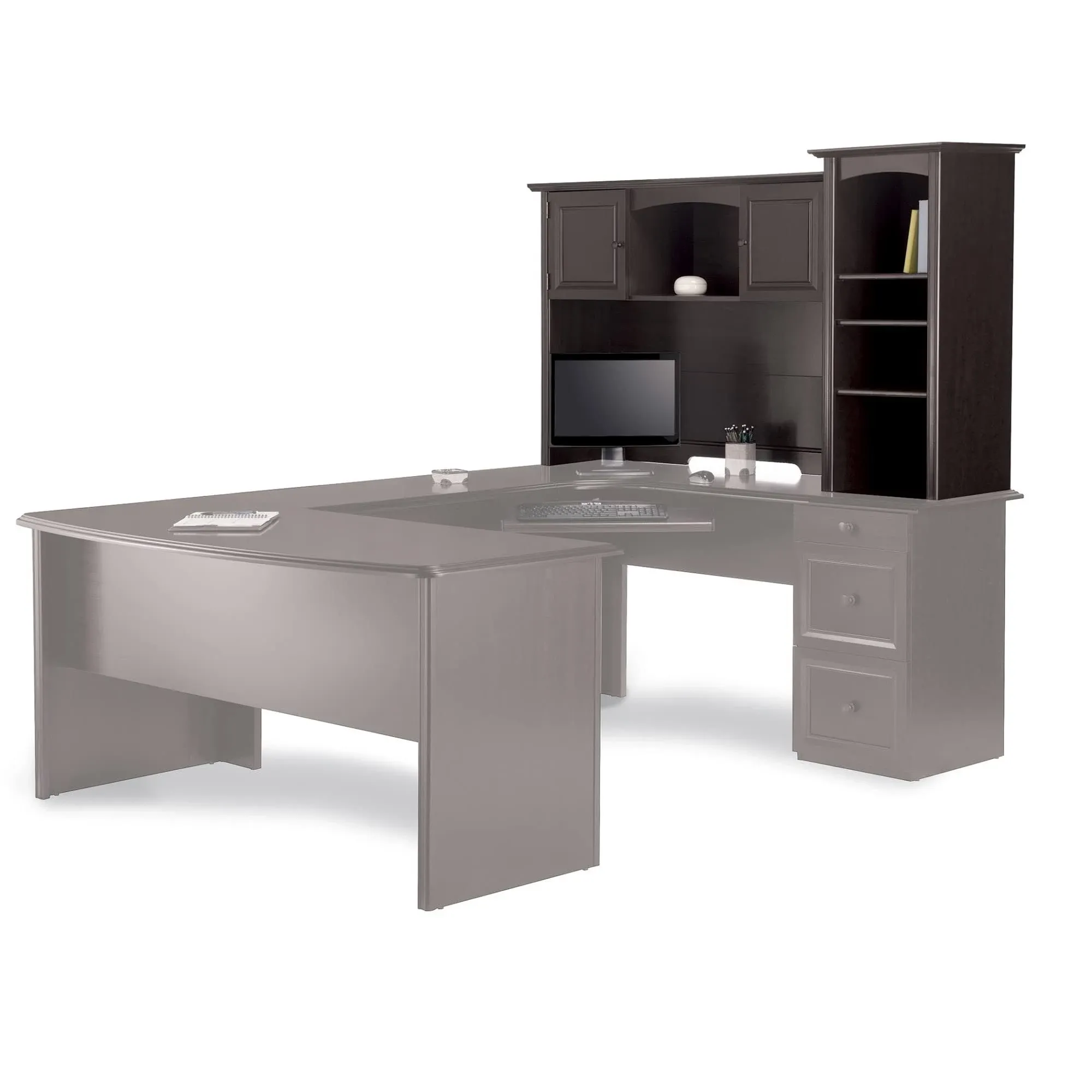 Realspace Broadstreet 65"W Hutch for U-Shaped Desk