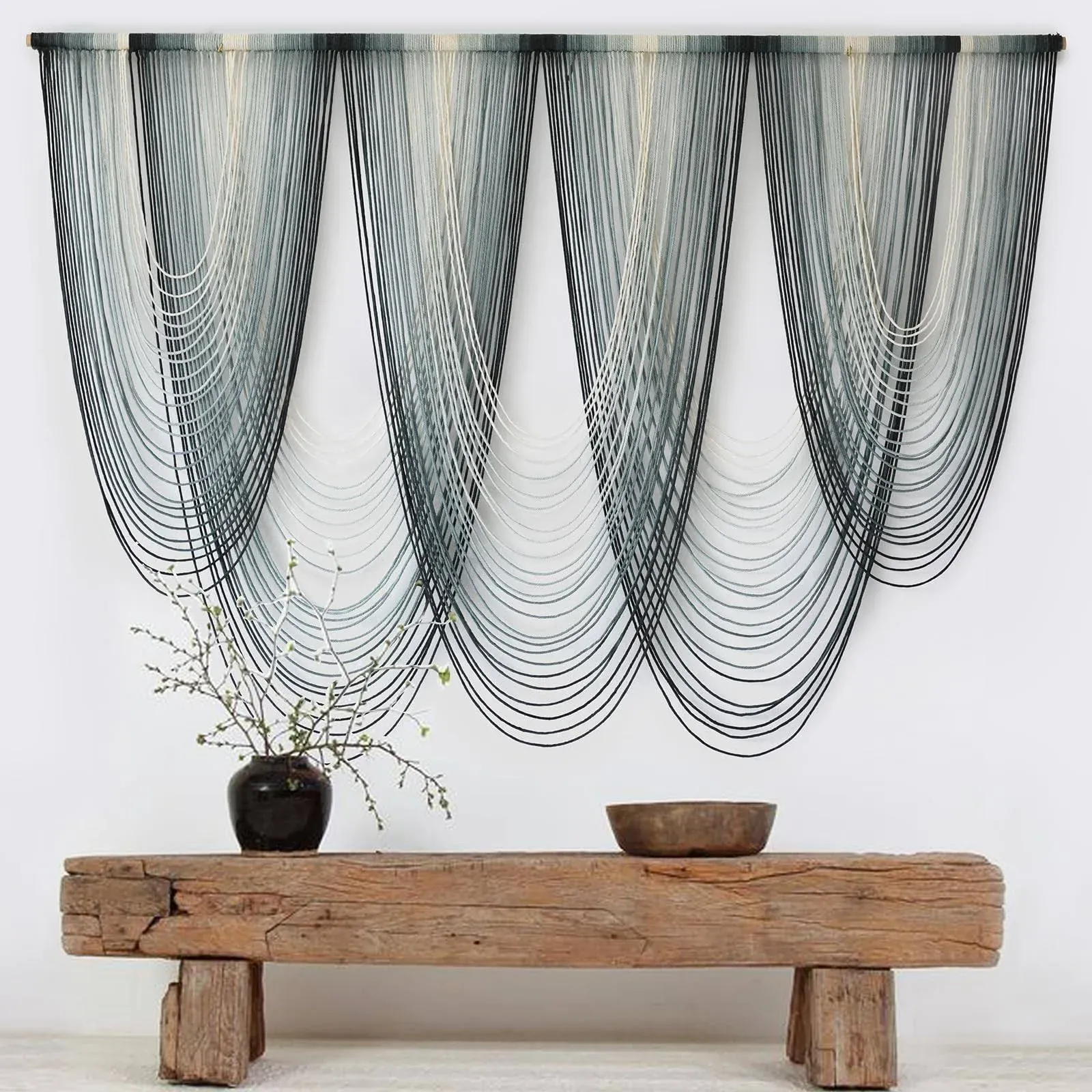  Large Macrame Wall Hanging Dip-Dyed Macrame Wall Decor Boho Wall Decor 