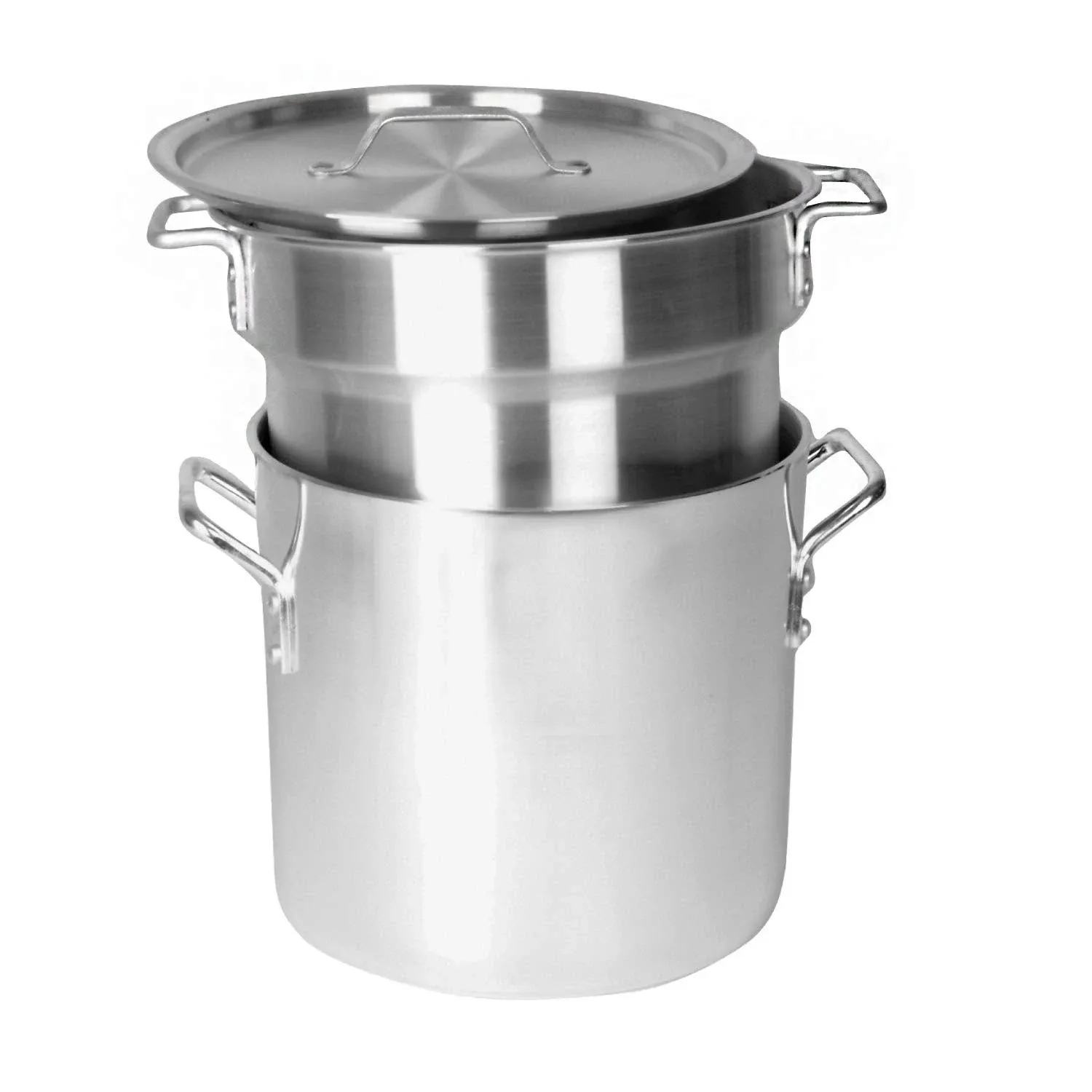 20 Quart Aluminum Double Boiler Set Cooker Steamer Steam Stove Top Cooking Pot