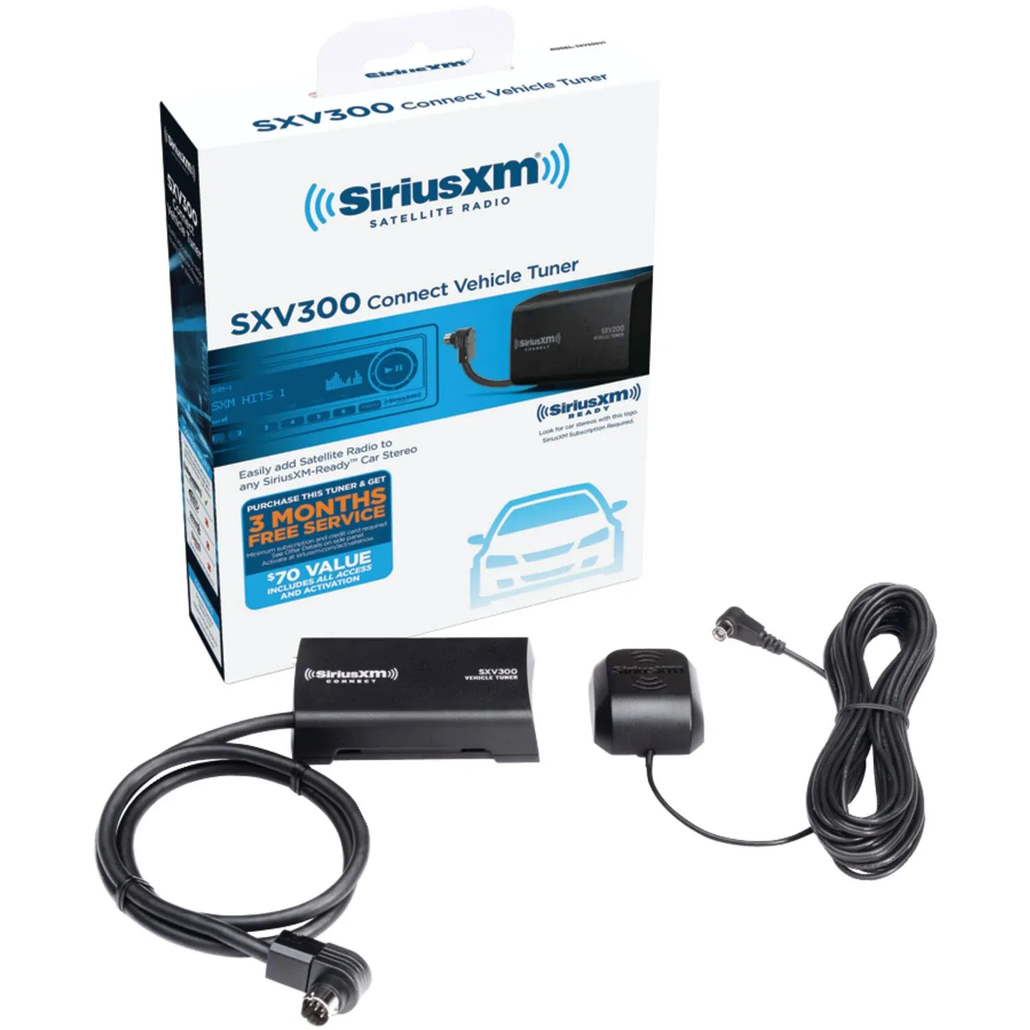 SiriusXM SXV300V1 Satellite Radio Vehicle Tuner, Add to Any SiriusXM-Ready Car Stereo, Enjoy SiriusXM for as Low as $5/month + $60 Service Card with Activation