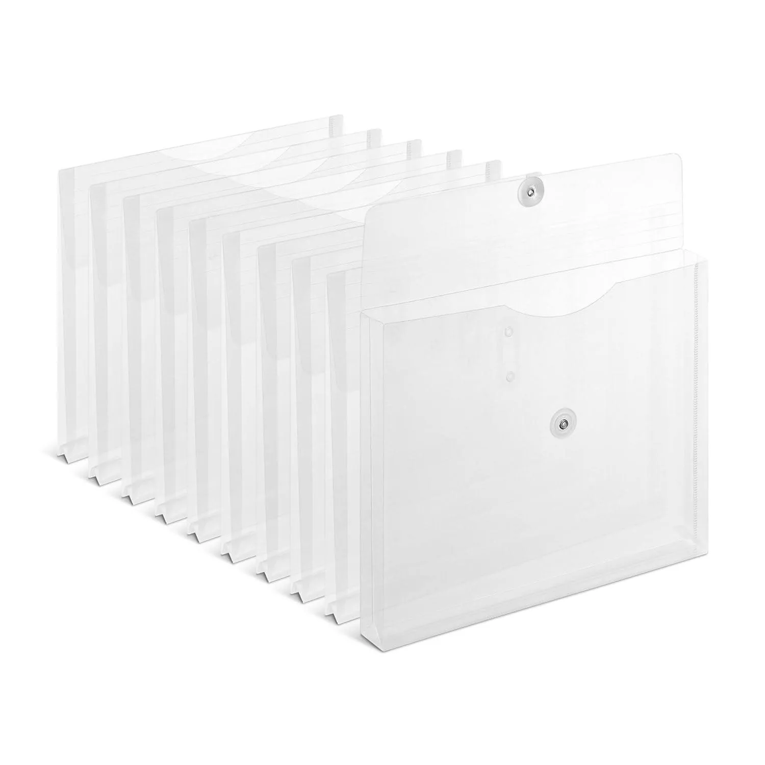 Staples Poly Envelopes w/ Side Opening, Letter, Clear, 10/Pac