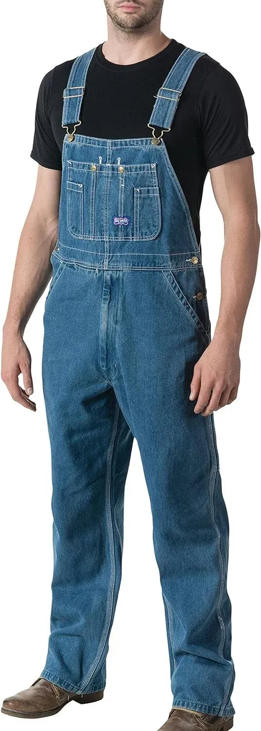 Walls mens Stonewashed Denim Bib Overall