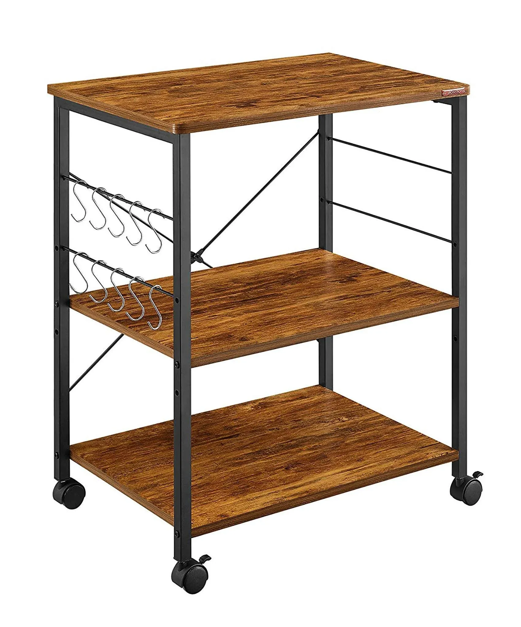 Microwave Cart Rolling Kitchen Baker&#039;s Rack 3-Tier Utility Storage Vintage New