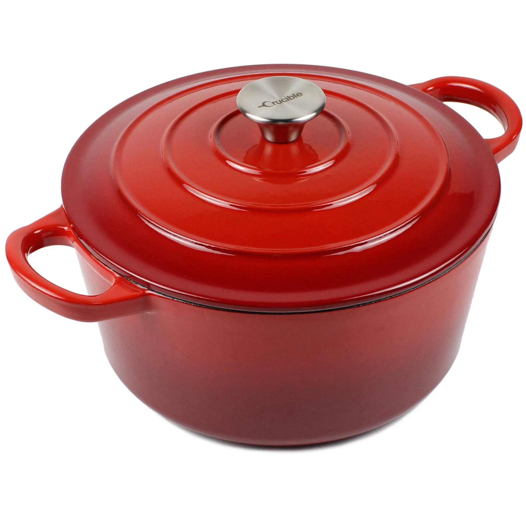 Enameled Cast Iron Dutch Oven Pot, Casserole Dish - Round Red 10.23" (26 cm)