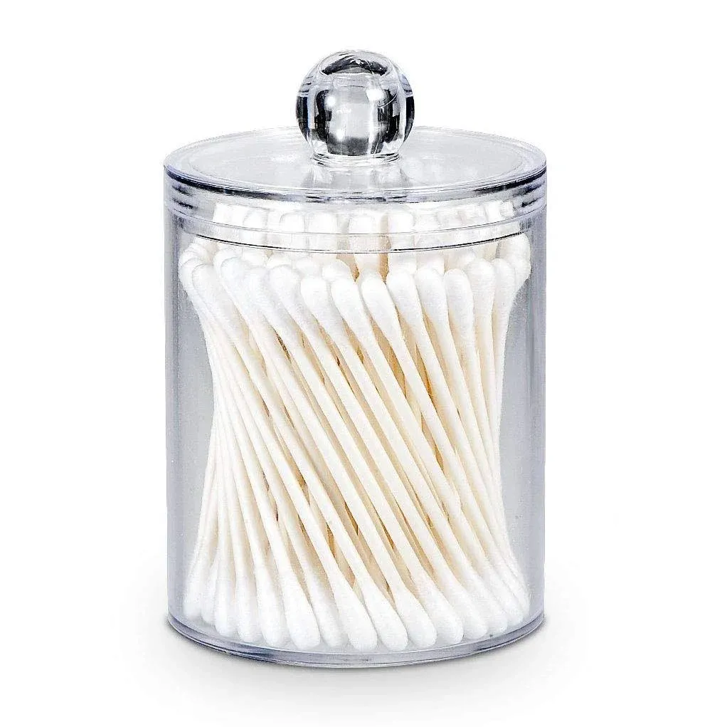 Axx Qtip Dispenser Apothecary Jars Bathroom - Qtip Holder Storage Canister Clear ...