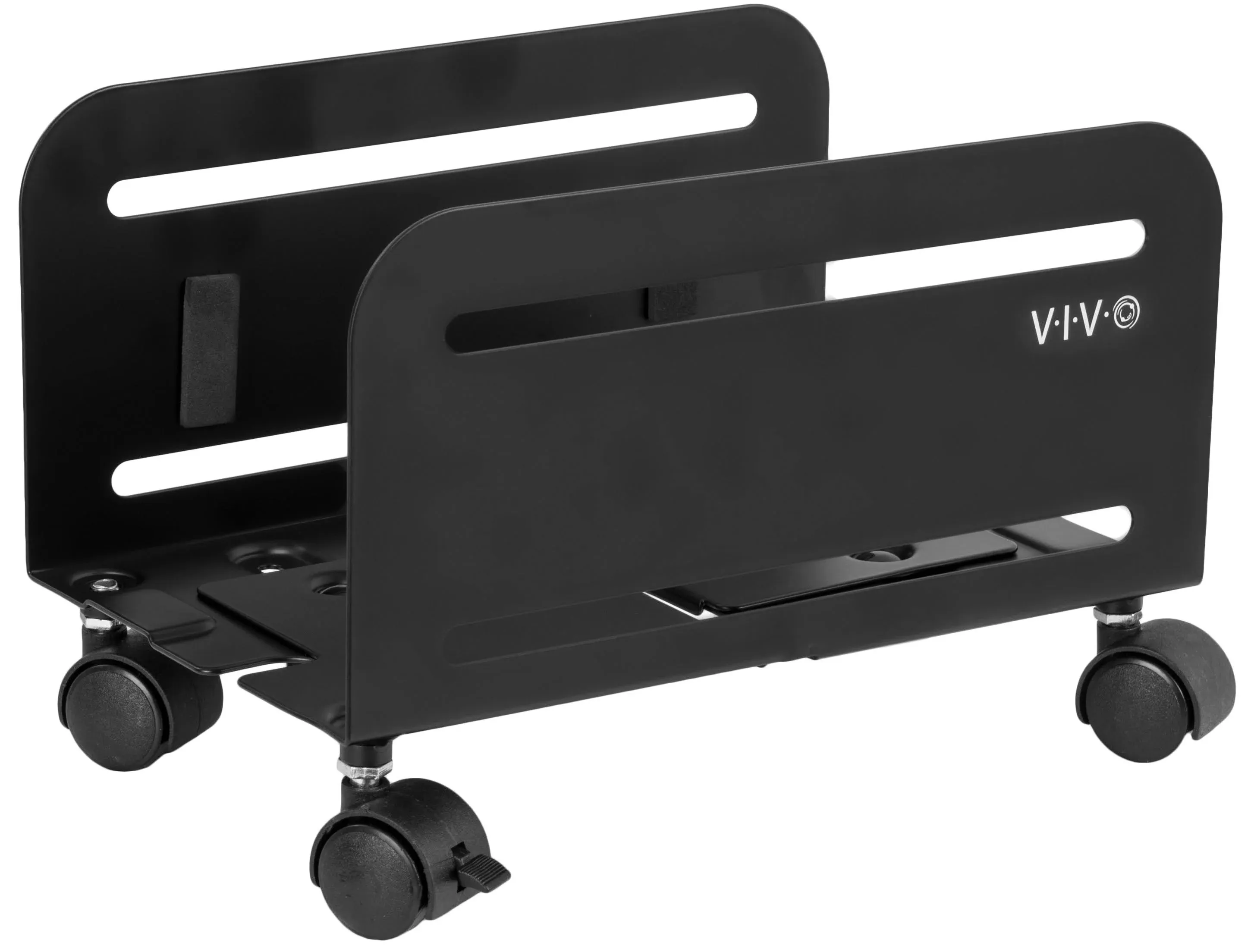 VIVO Black Computer Large Desktop ATX Case CPU Rolling Stand Adjustable Cart