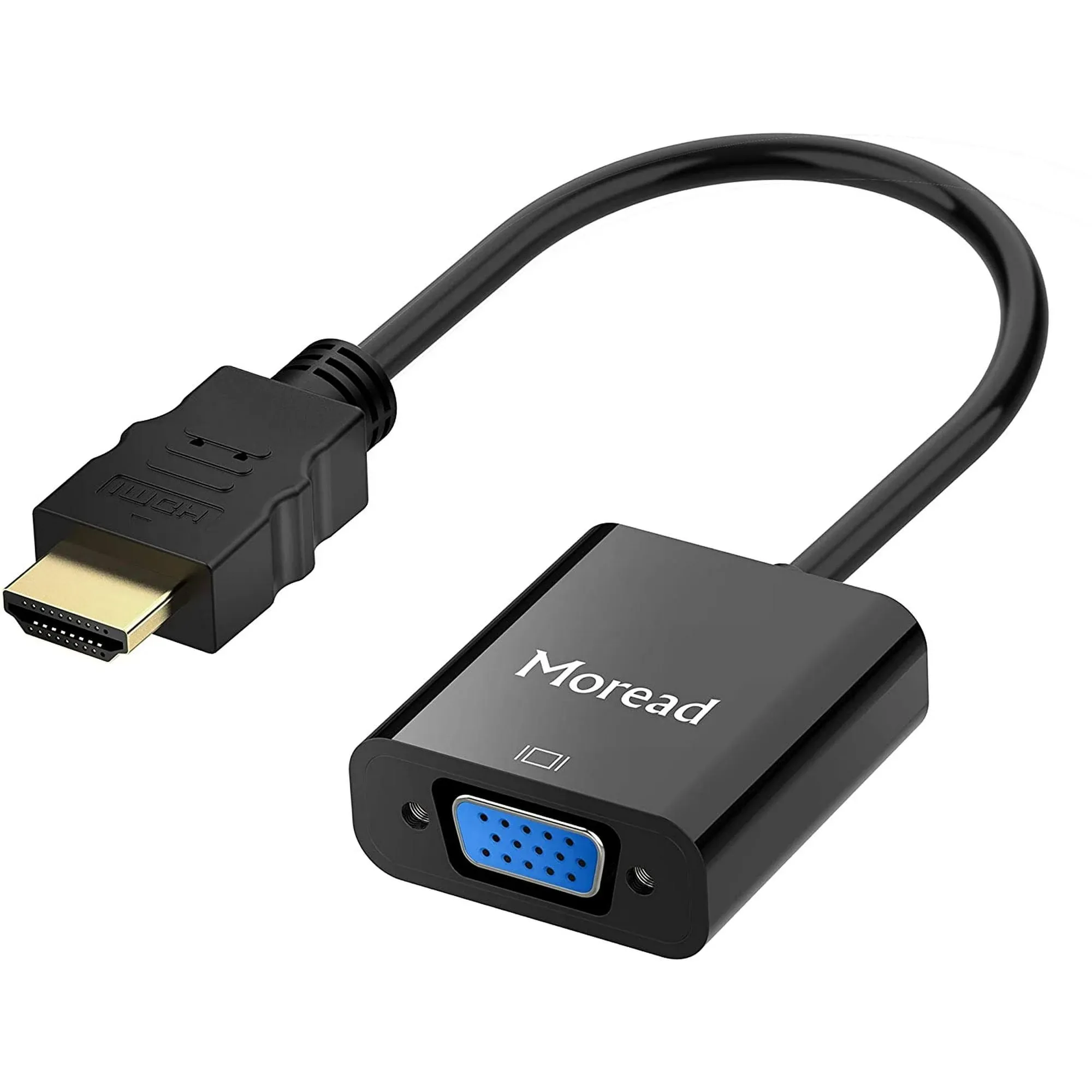 HDMI to VGA, Gold-Plated HDMI to VGA Adapter, Male to Female for Computer, Desktop, Laptop, PC, Monitor, Projector, HDTV, Chromebook, Raspberry Pi, Roku, Xbox and More