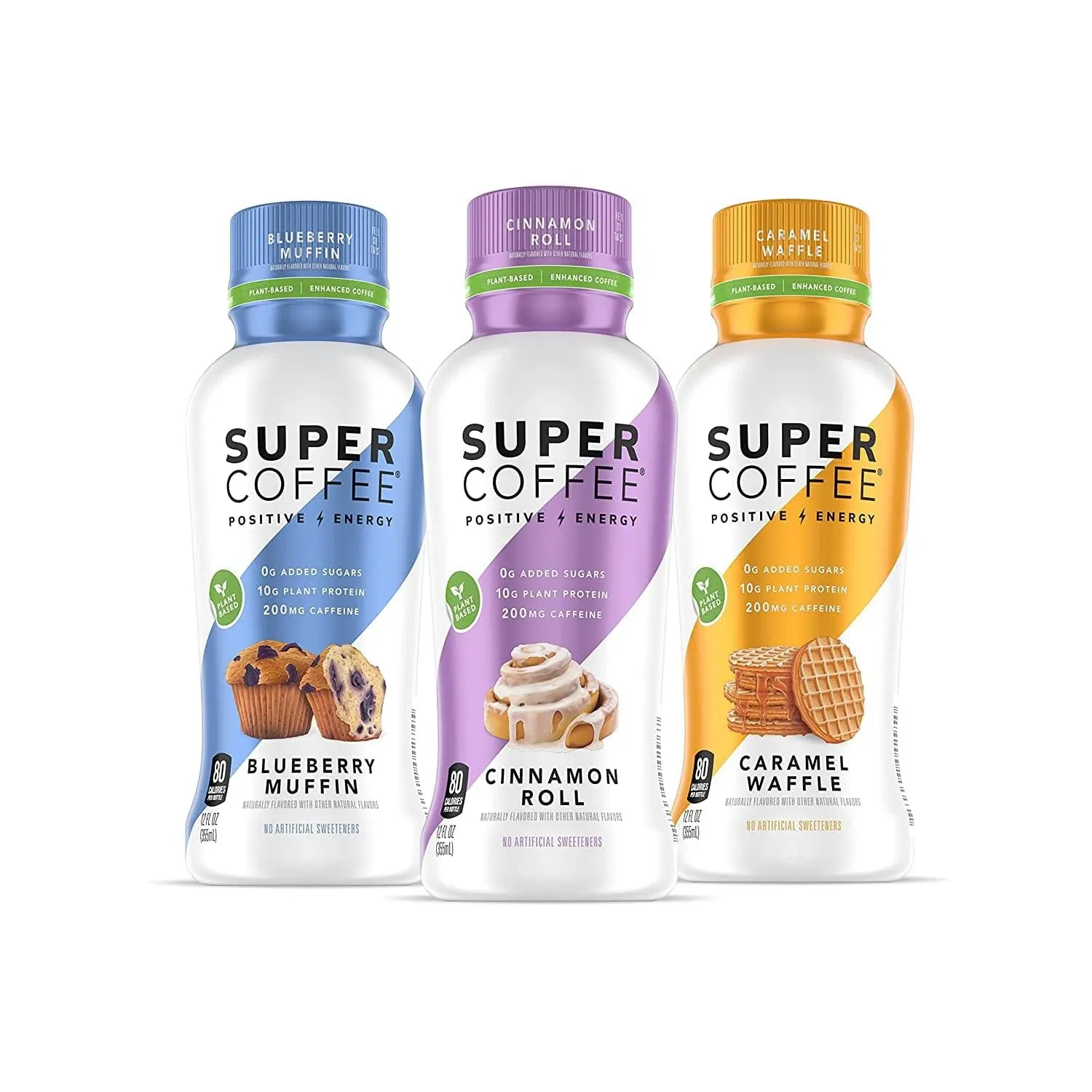 Super Coffee, Plant Based Keto Protein Coffee (0g Added Sugar, 10g Pea Protein, 80 Calories) [Variety Pack] 12 Fl Oz, 12 Pack | Iced Smart Coffee Drinks