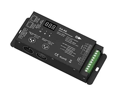 NovaBright Regis 4CH D4-xe 32A DMX Decoder PWM Flicker Free Smooth Dimming 12V ...