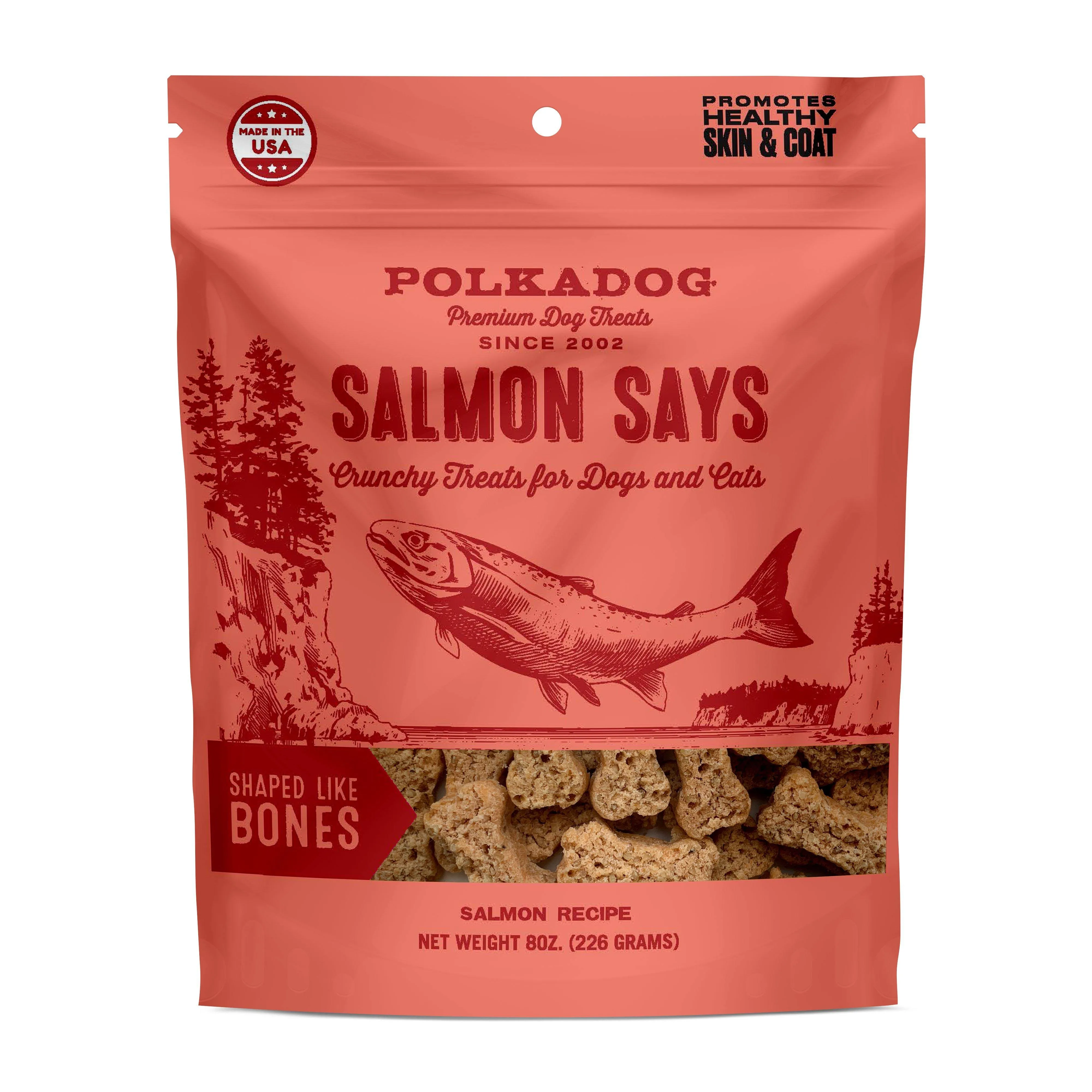 Polkadog Salmon Says Bone Shaped Dog Treats - 8 oz