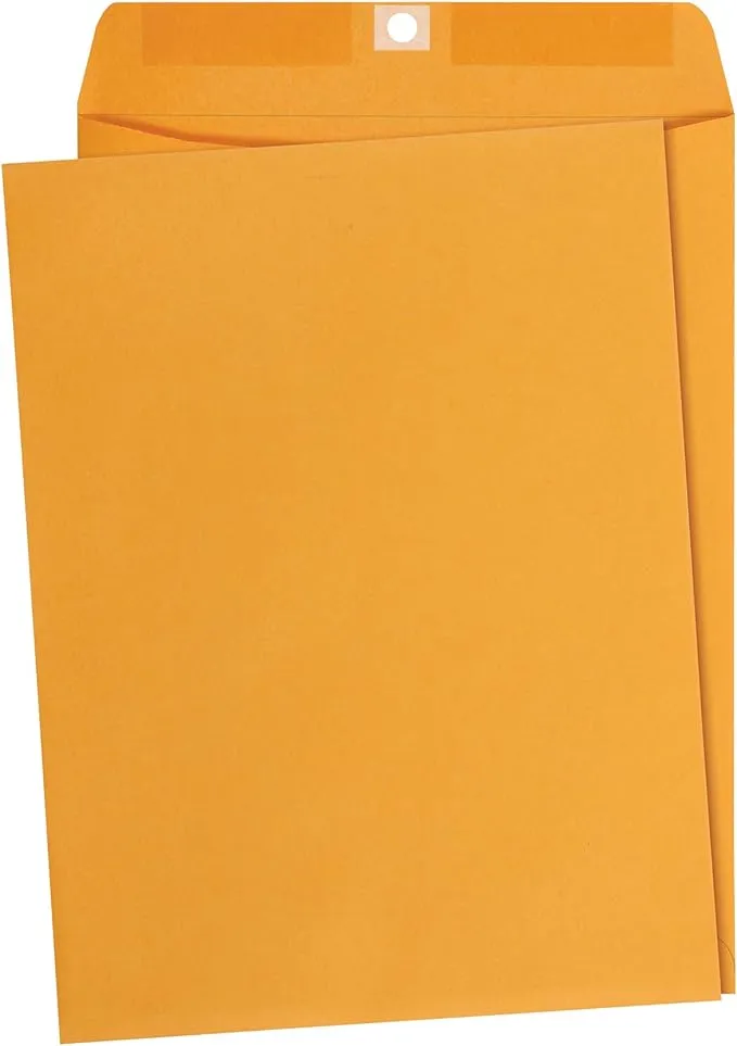 Amazon Basics 10 x 13-Inch Clasp Kraft Envelopes, Gummed, 100-Pack