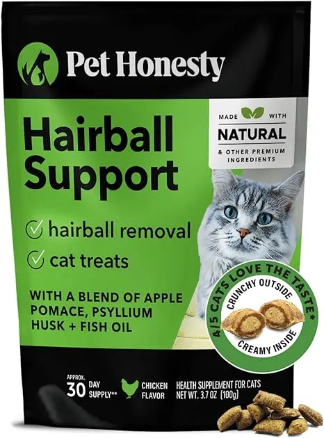 Pet Honesty Hairball Support Chicken Cat Supplement / 3.7 oz