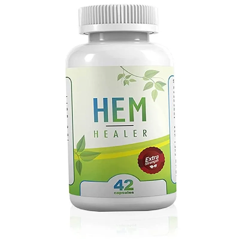 Hem Healer Hem Hero Extra Strength Hemorrhoid Treatment - Reduce Swelling, Soothe Itching & Irritation - 100% Natural - 42 Vegetarian Capsules