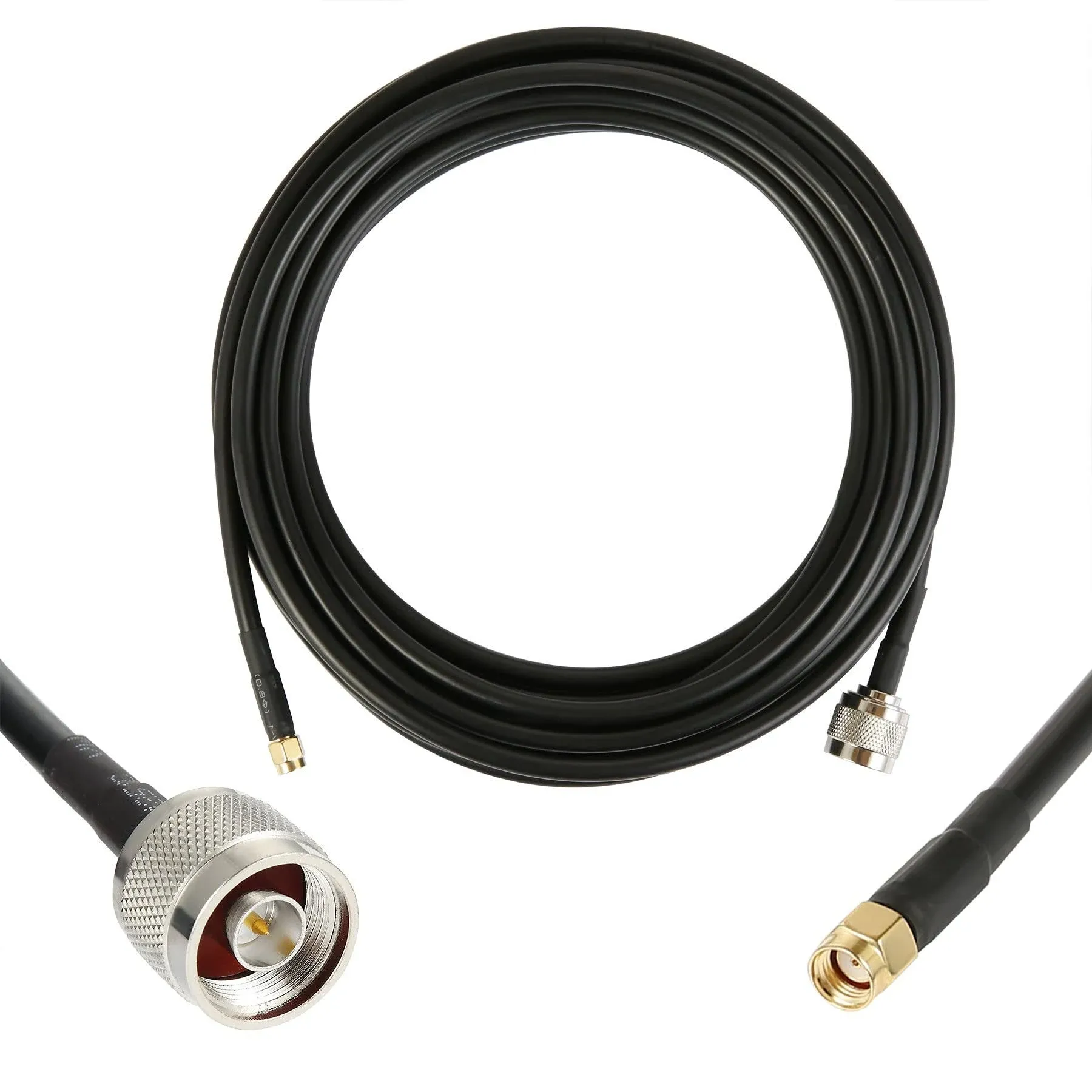 Wizace B09D6M25GV 25ft N Male To RP-SMA Male Low-Loss Coax Cable