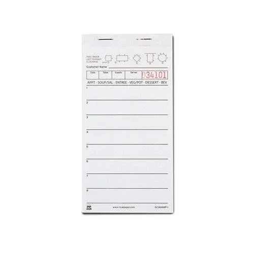 Royal - GC3616WP-1-IN White Server Pad Paper, 1 Part Booked with 8 Lines, Package ...