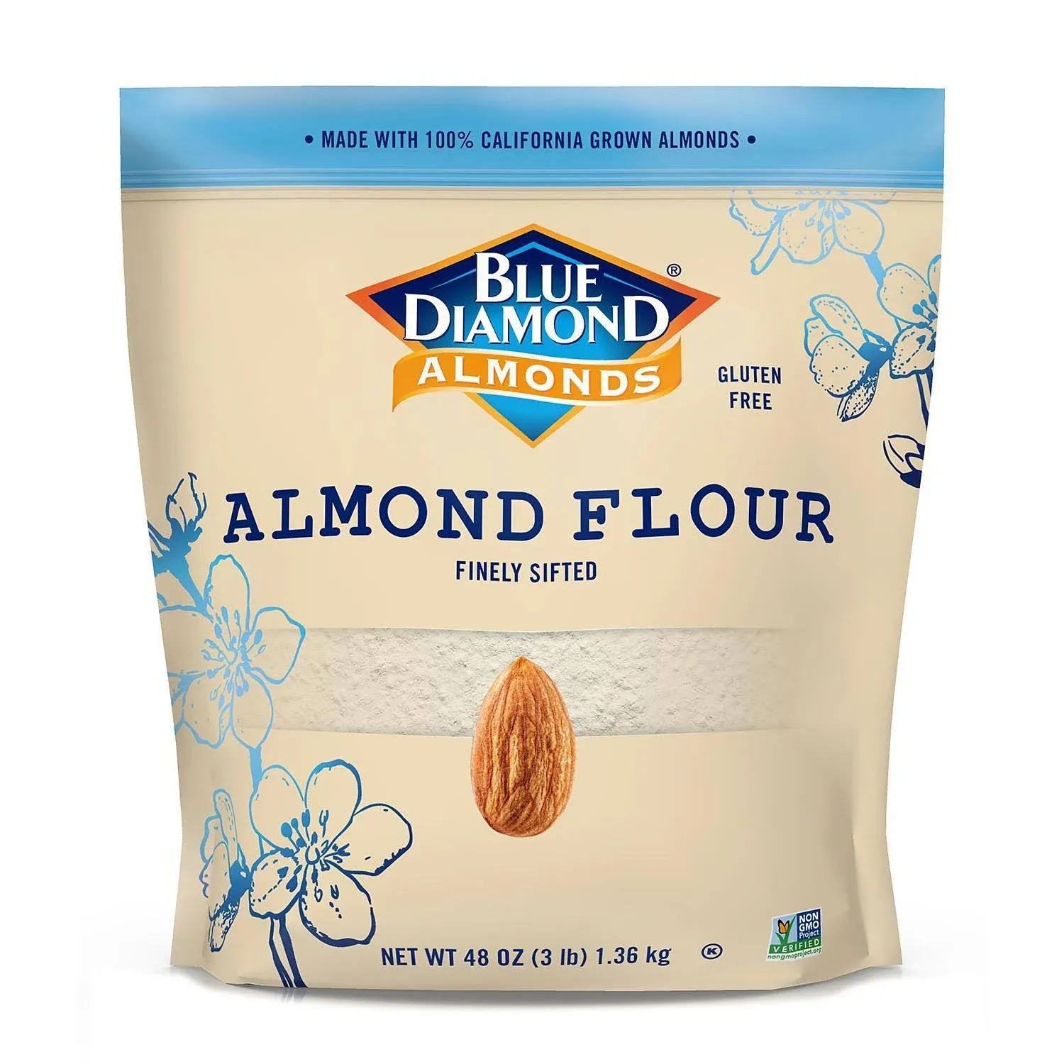 Blue Diamond Almonds Blue Diamond Almond Flour, Gluten Free, Blanched, Finely Sifted, 48 oz