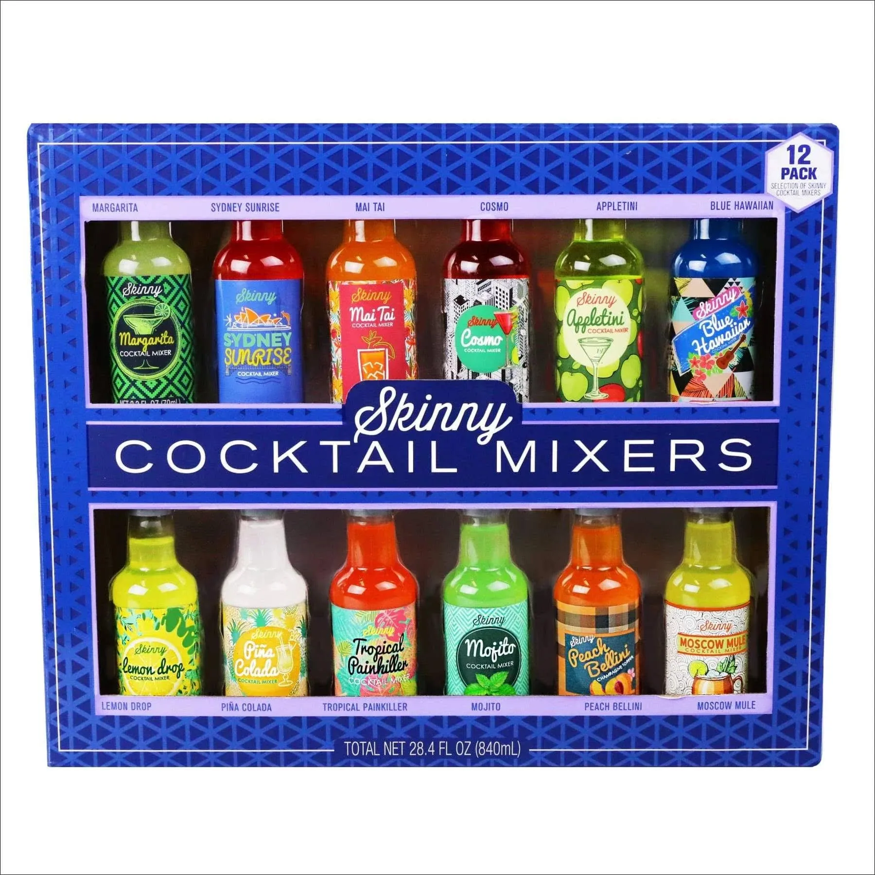 Cocktails, Skinny Cocktail Mixer Gift Set, Set Of 12 (contains No Alcohol) In Assorted Pre-pack