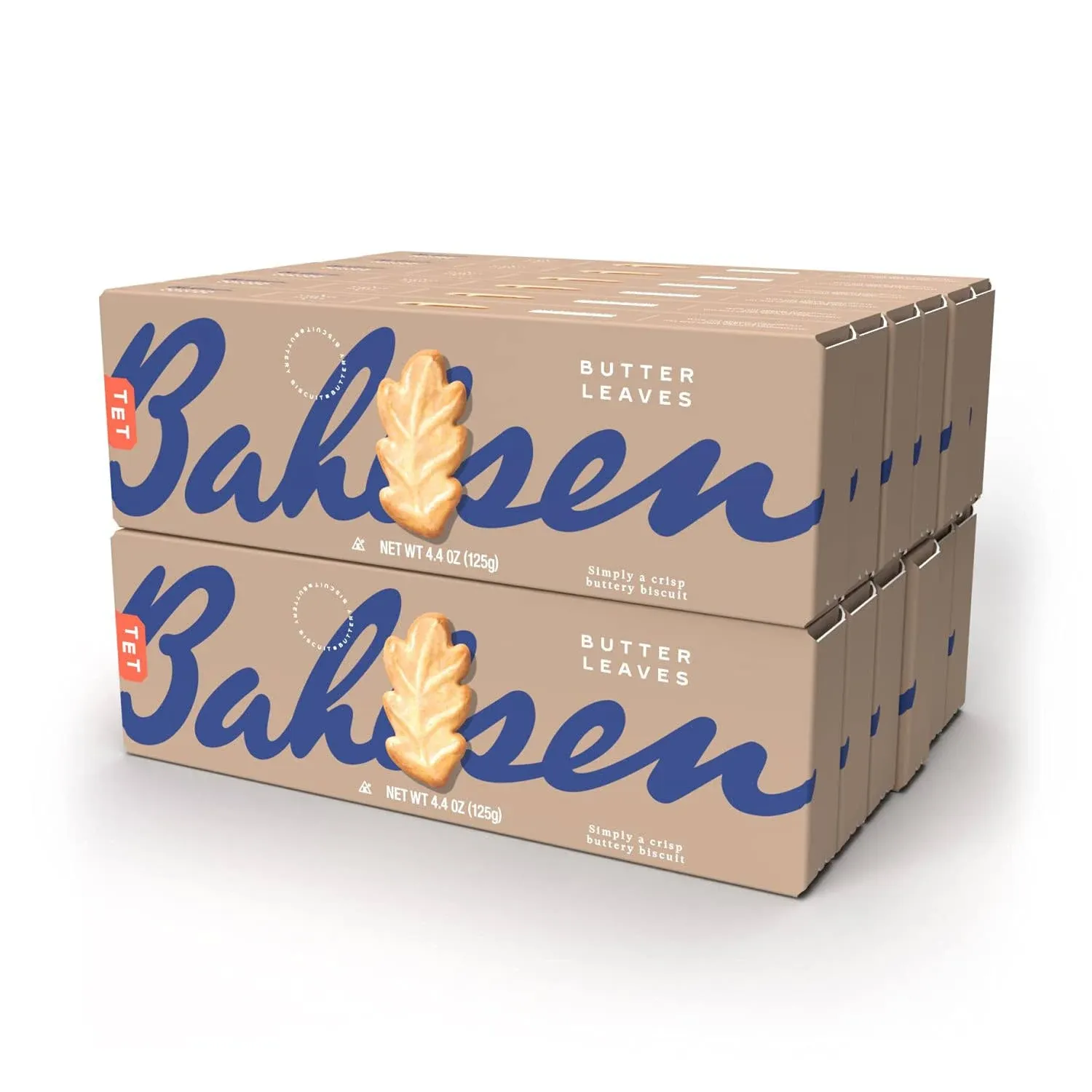 Bahlsen Butter Leaves (12 boxes) - Delicate Butter Biscuits with hints of California Almonds - 4.4 oz boxes