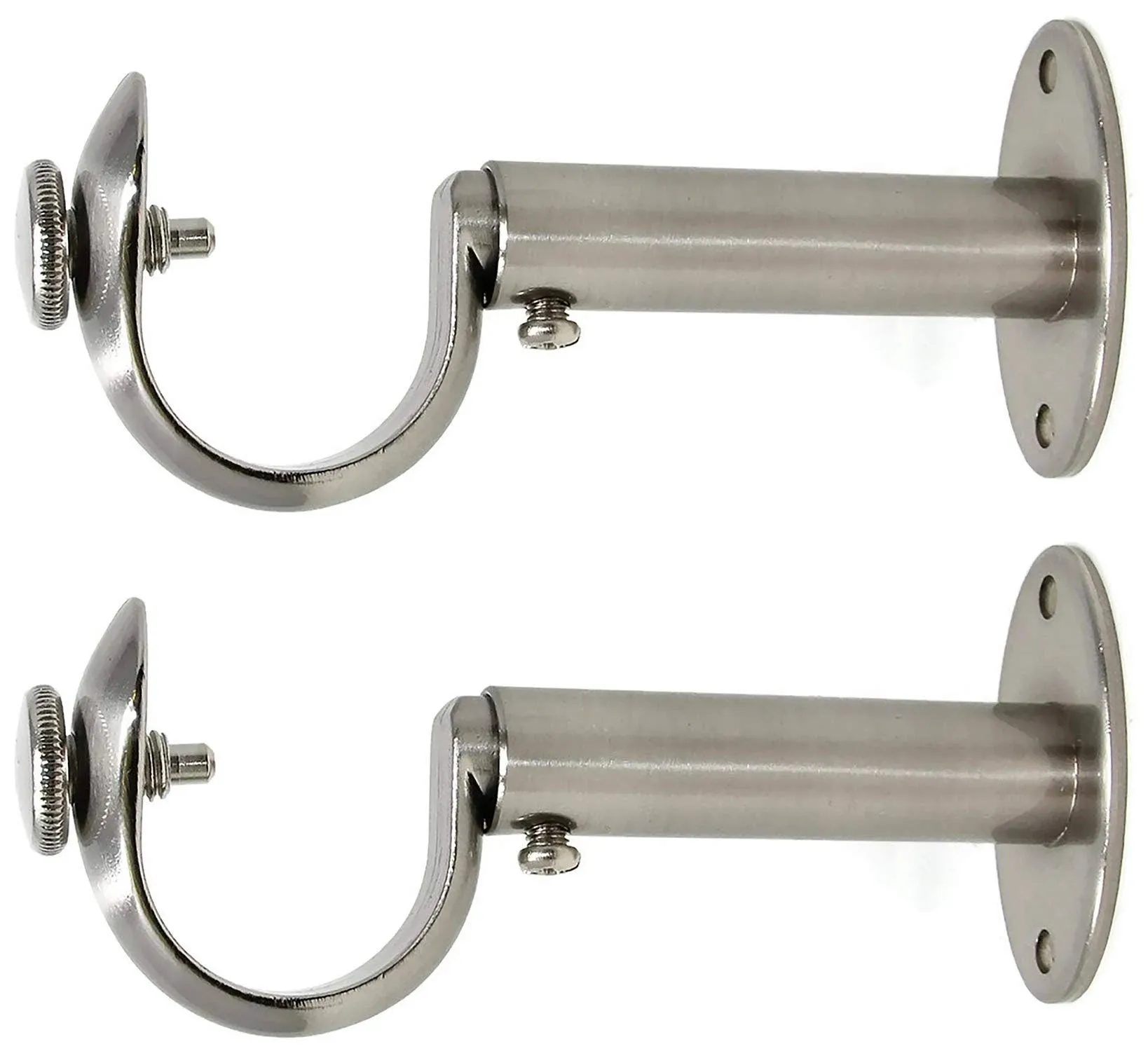 Urbanest Adjustable Solid Zinc Curtain Rod Bracket Wall Holder, Fits Up to 1 1/8