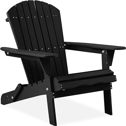 Best Choice Products Silla plegable Adirondack para exteriores, muebles de madera para fogata, para patio, jardín, patio con capacidad de peso de