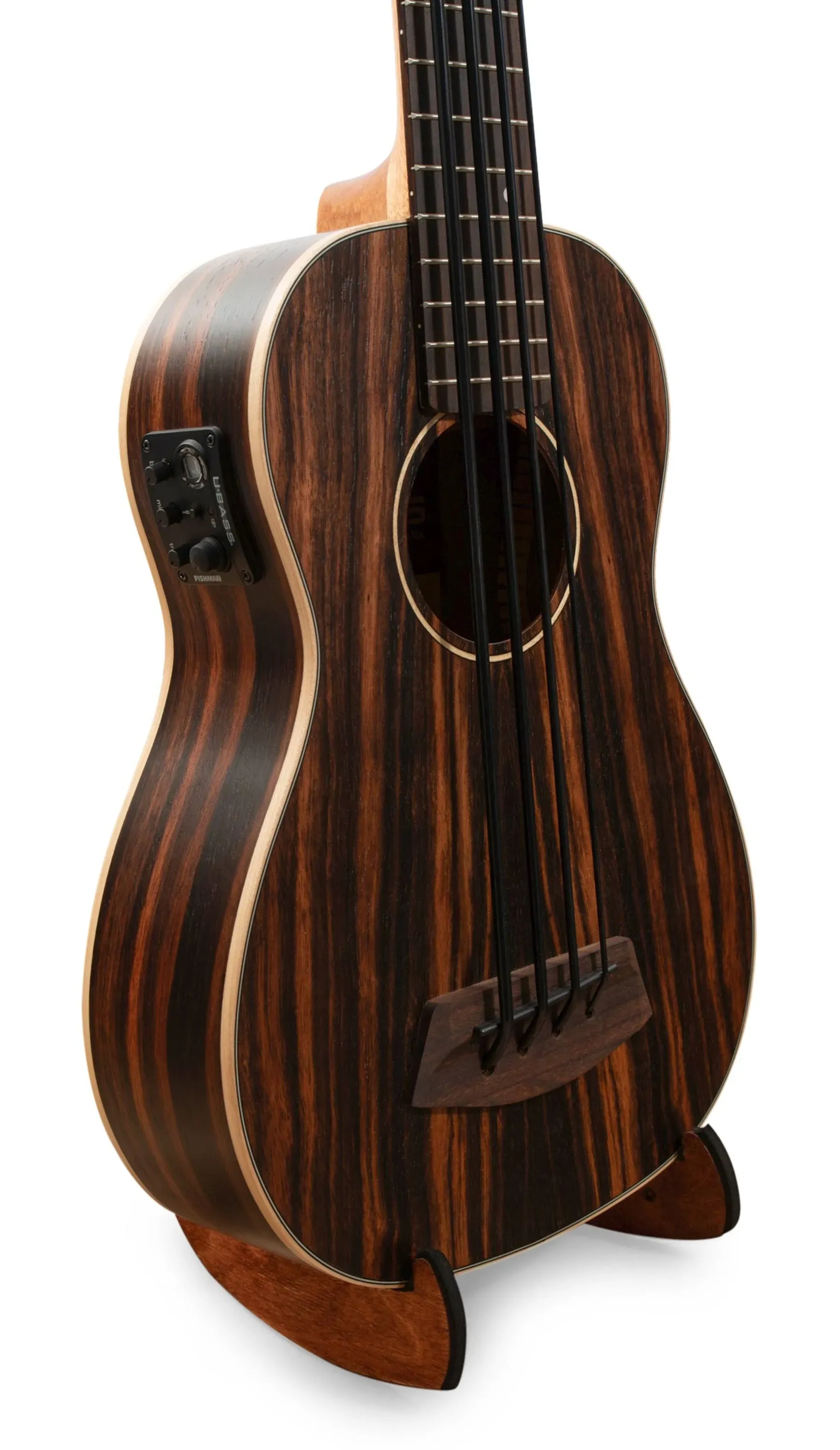 Kala U-Bass Striped Ebony Acoustic-Electric Bass Guitar