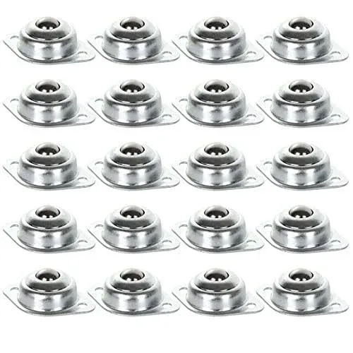 Ziqi 16 Pack 12 Roller Ball Transfer Bearings, Carbon Steel Ball Transfer Unit Swivel Ball Caster Roller Transfers, Ball Casters Bear, Silver