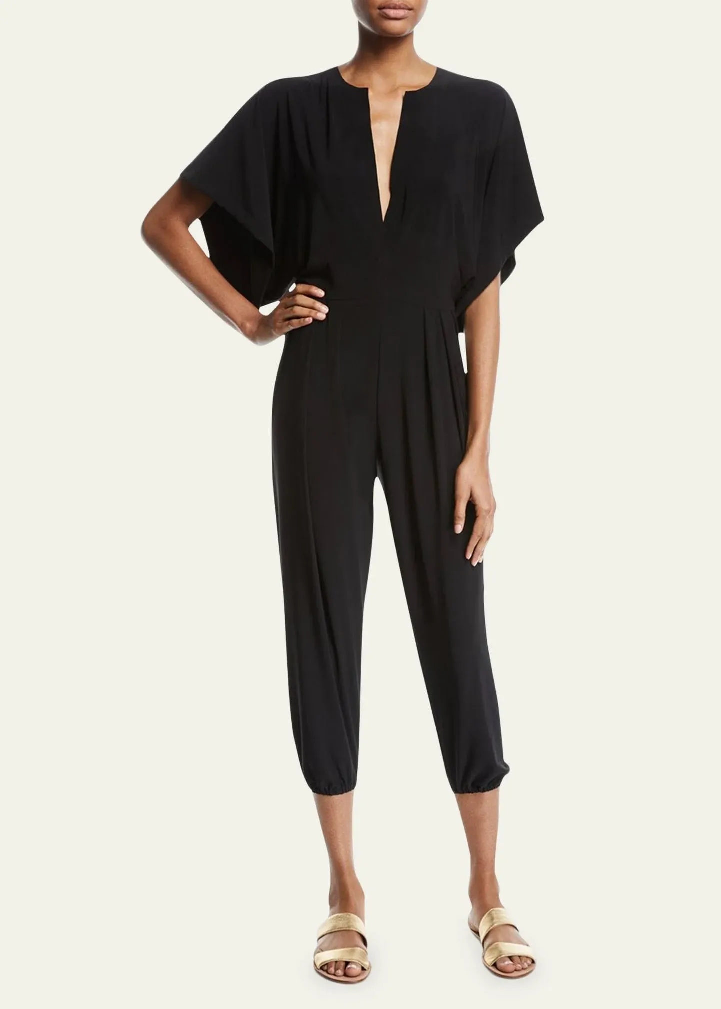 Norma Kamali Rectangle Jog Jumpsuit - Black / Size S