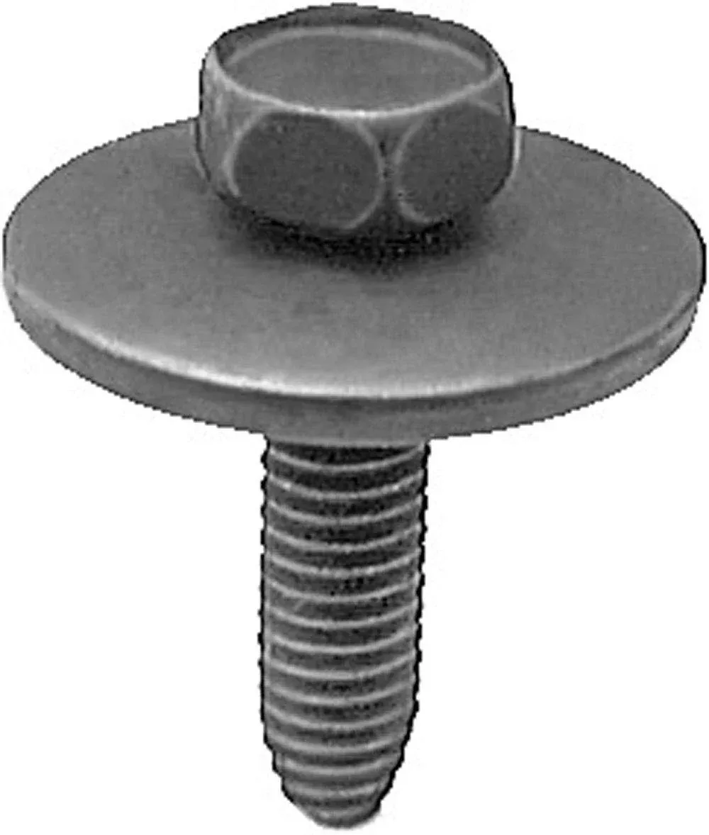 AUVECO 12066 12066 Hex Head Sems CA Point Body Bolt, M6 x 1 mm x 24 mm L x 10 mm Across Flats, Phosphate