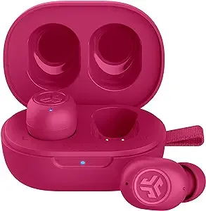 JLab JBuds Mini True Wireless Bluetooth Earbuds + Charging Case, Hot Pink, IP55 Sweat and Dust Proof, Bluetooth Multipoint, Be Aware Audio, 3 EQ Sound Settings, Crystal Clear Calls