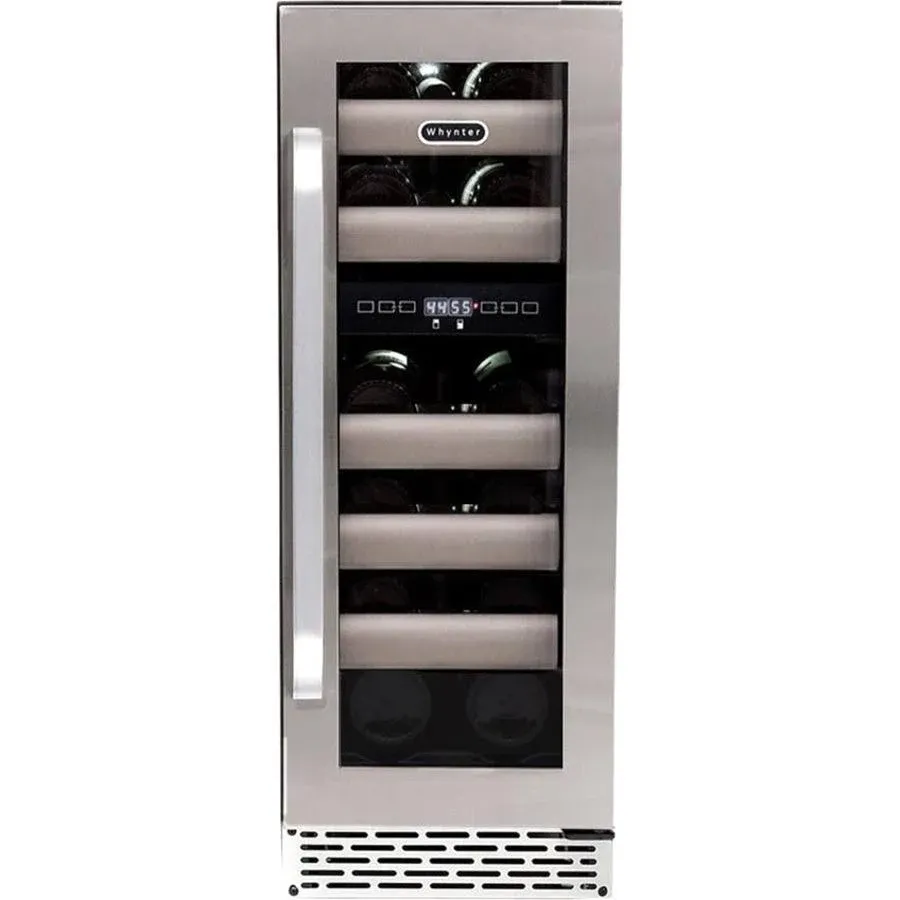 Elite 17 Bottle Stainless Steel Dual Zone Built-in Wine Refrigerator In Silver