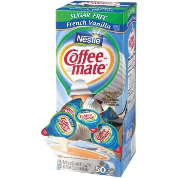 Coffee-Mate Coffee Creamer, Sugar Free French Vanilla Liquid Singles, 0.375-Ounce ...