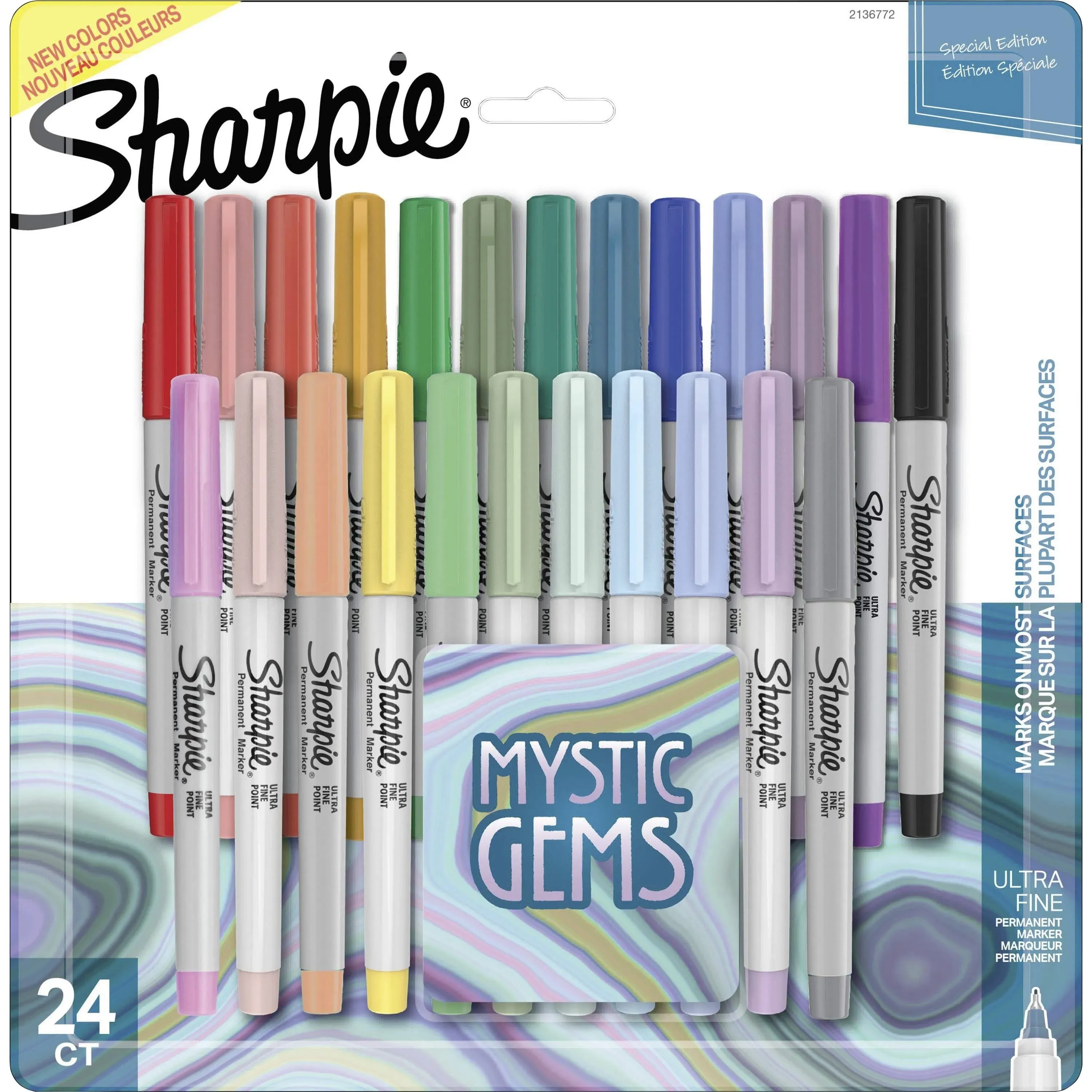 Sharpie Mystic Gems Ultra-Fine Needle Tip Assorted 24/Pack