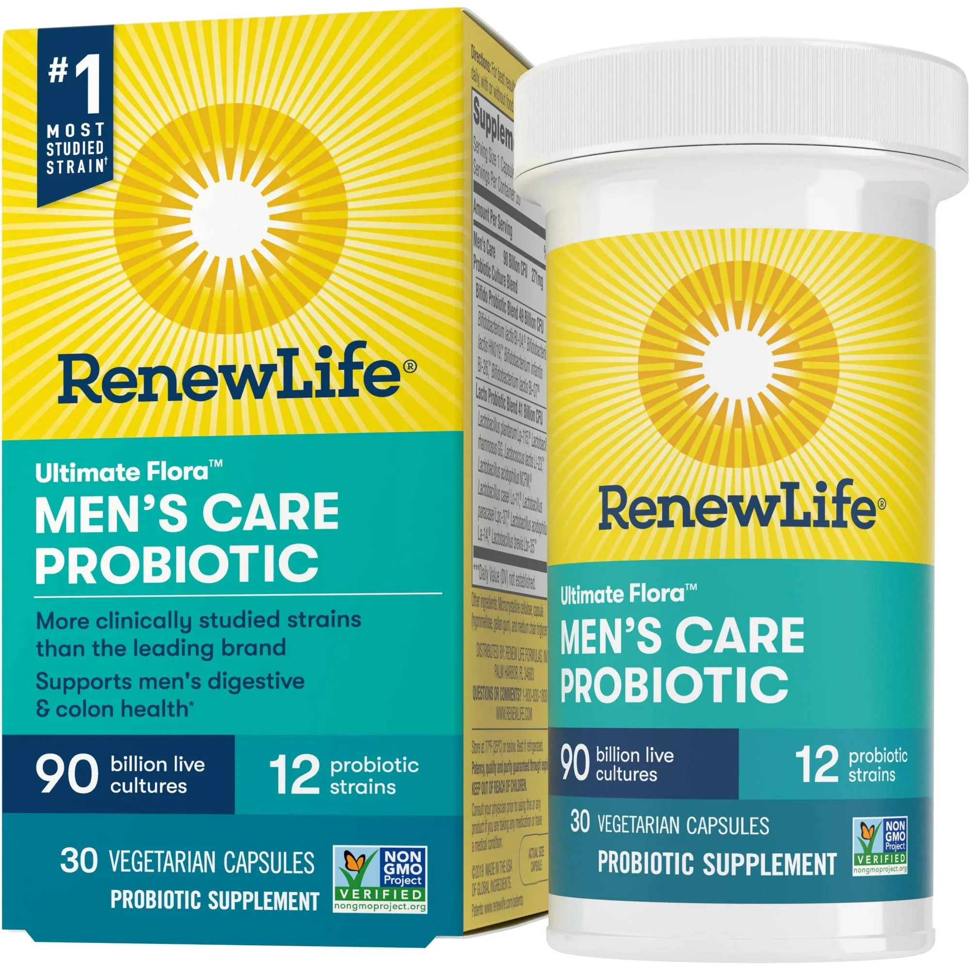 Renew Life Ultimate Flora Adult Ultimate Care Probiotic, 150 Billion, 30 Caps (Package May Vary)