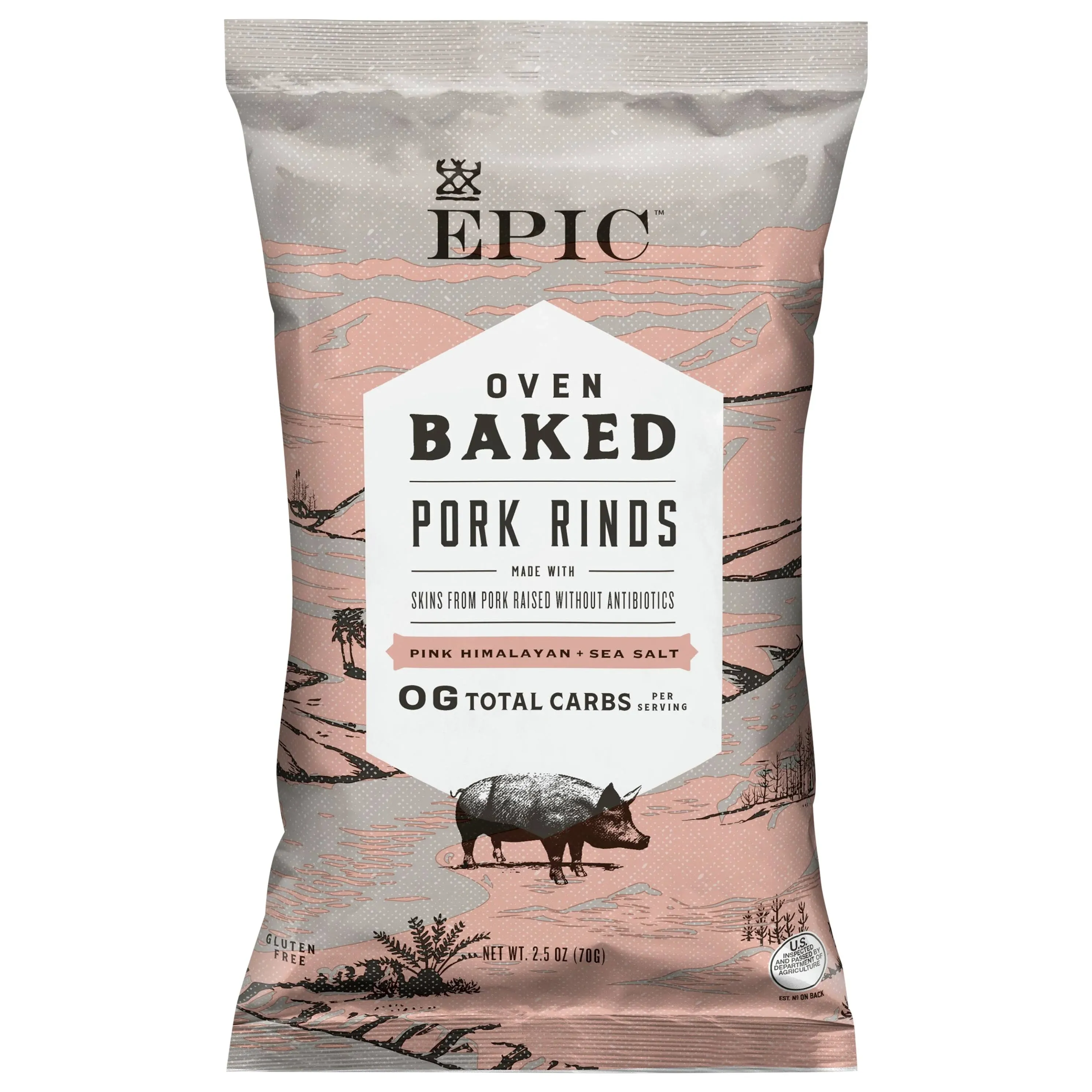 Epic Oven Baked Pork Rinds, Pink Himalayan + Sea Salt