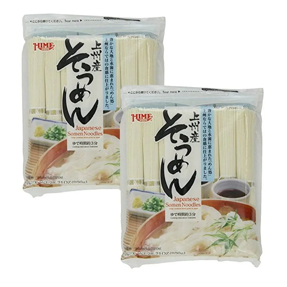 2 Packs Hime Japanese Dried Somen Noodles 28.21-Ounce