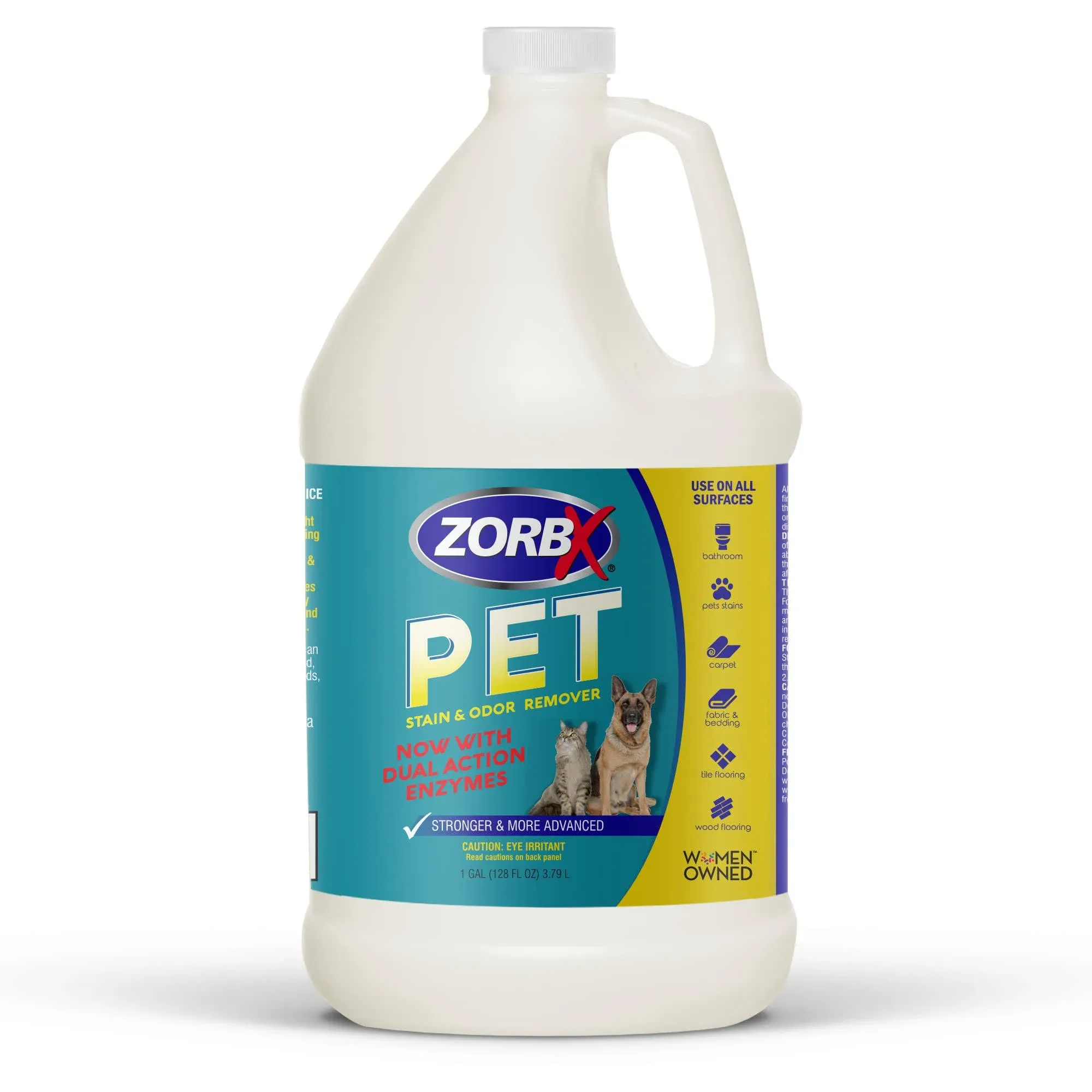 ZORBX Pet Stain and Odor Eliminator for Strong Odor - Dual Action Natural Enz...