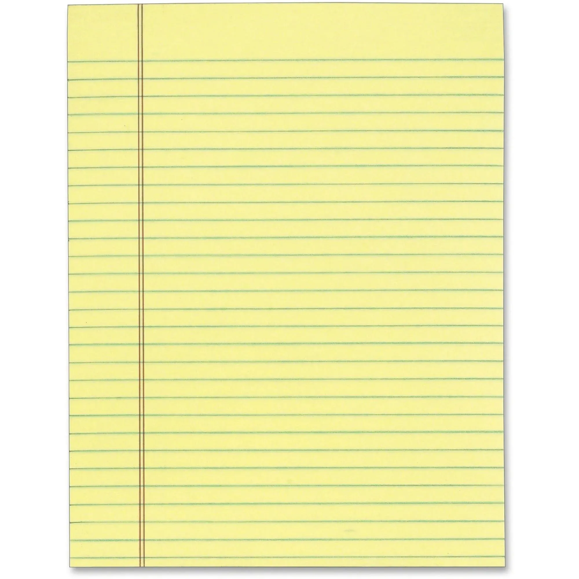 Tops The Legal Pad Glue Top Pads, Wide-legal Rule, 8.5 x 11, Canary, 50 Sheets, 12-Pack