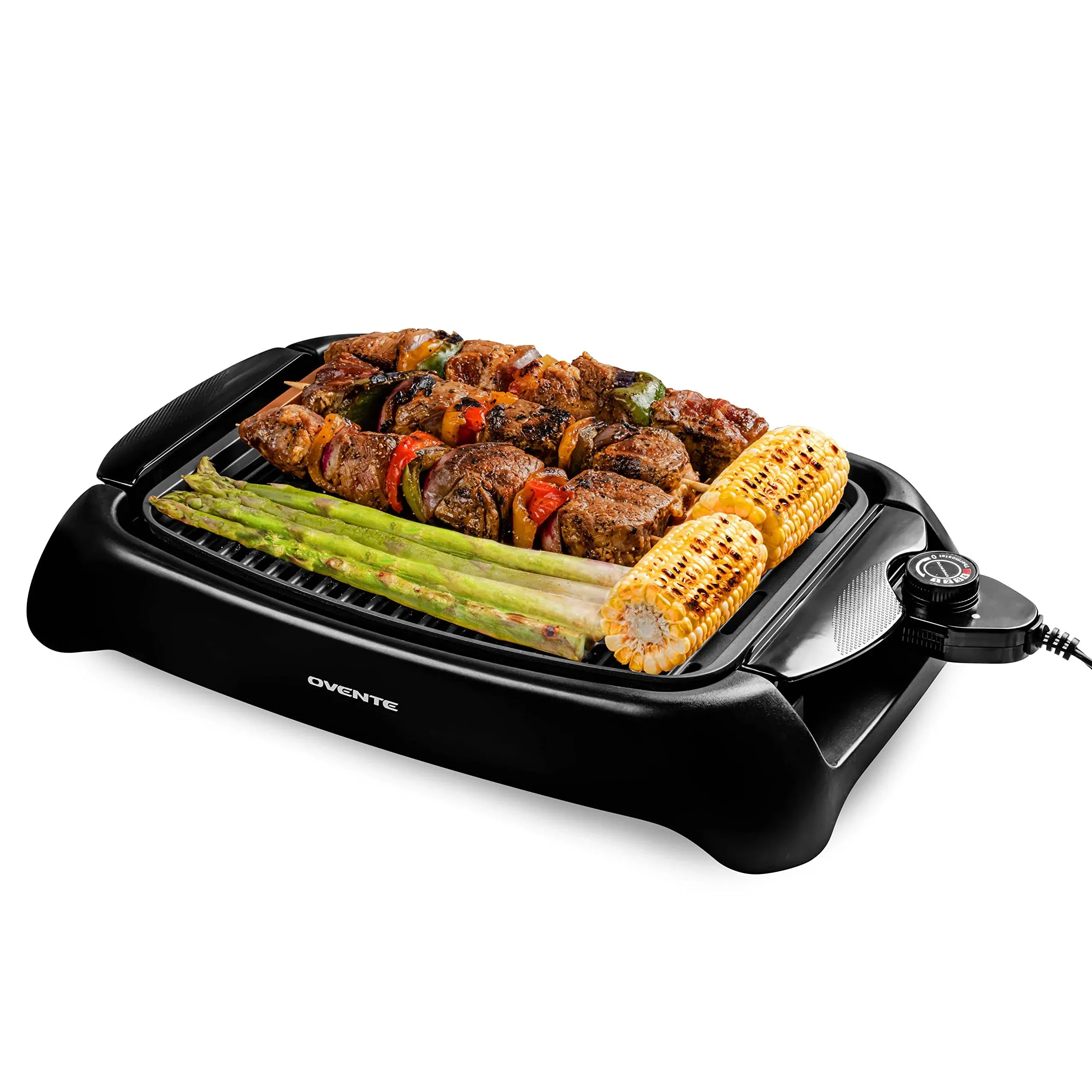 Ovente Electric Indoor Grill 13 x 10 Inch Nonstick Plate, Temperature Control