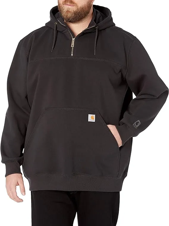 Carhartt Rain Defender Paxton Heavyweight Hooded Zip Mock Sweatshirt (Black) S