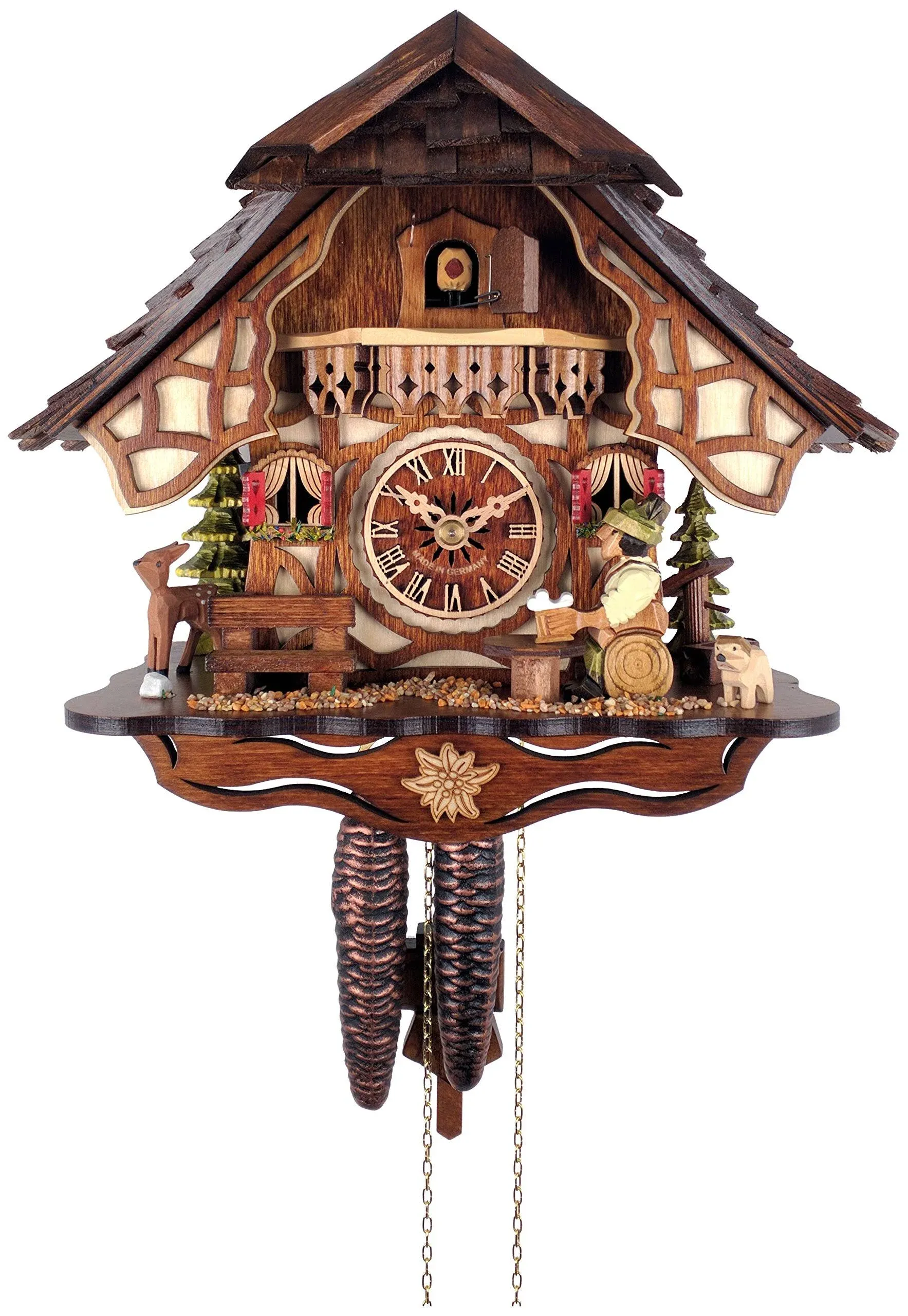 Chalet Style One Day Cuckoo Clock with Beer Drinker