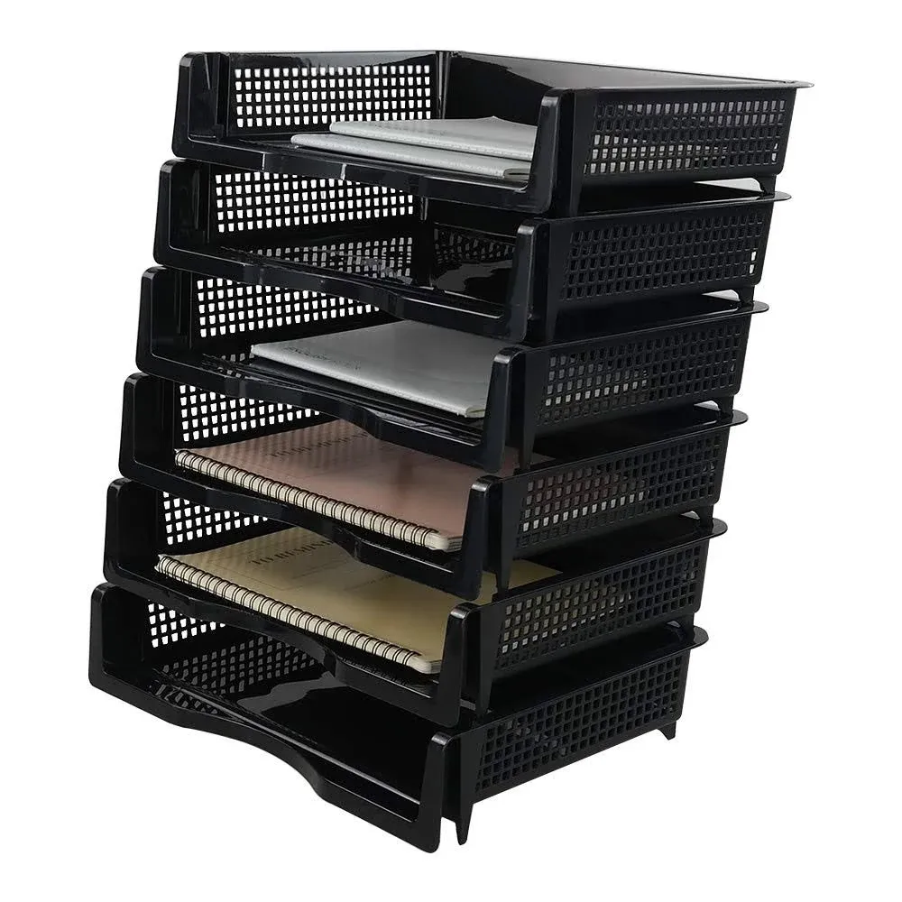 EudokkyNA 6-Tier Stackable Paper Tray Letter Tray Office Paper Organizer