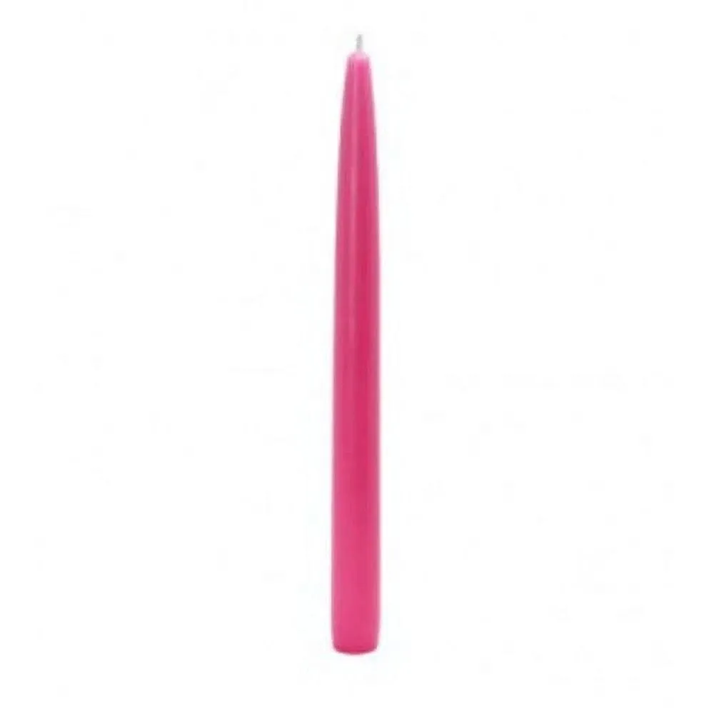 Zest Candle 12-Piece Taper Candles, 10-Inch, Hot Pink